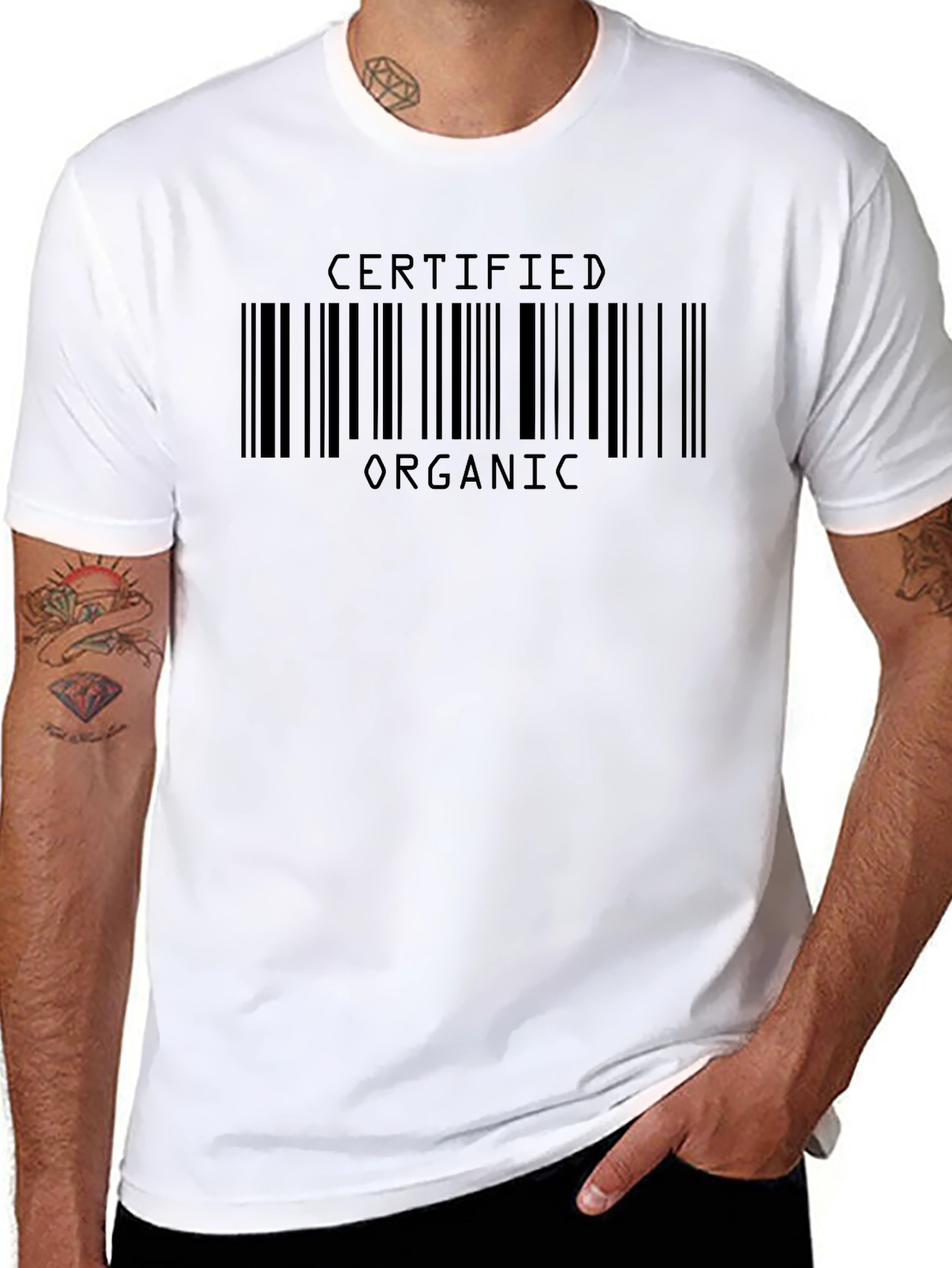 Certified Organic Barcode Graphic Tee