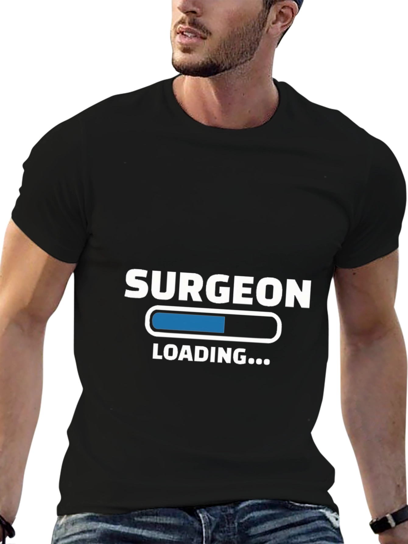 Surgeon Loading Funny Black T-Shirt