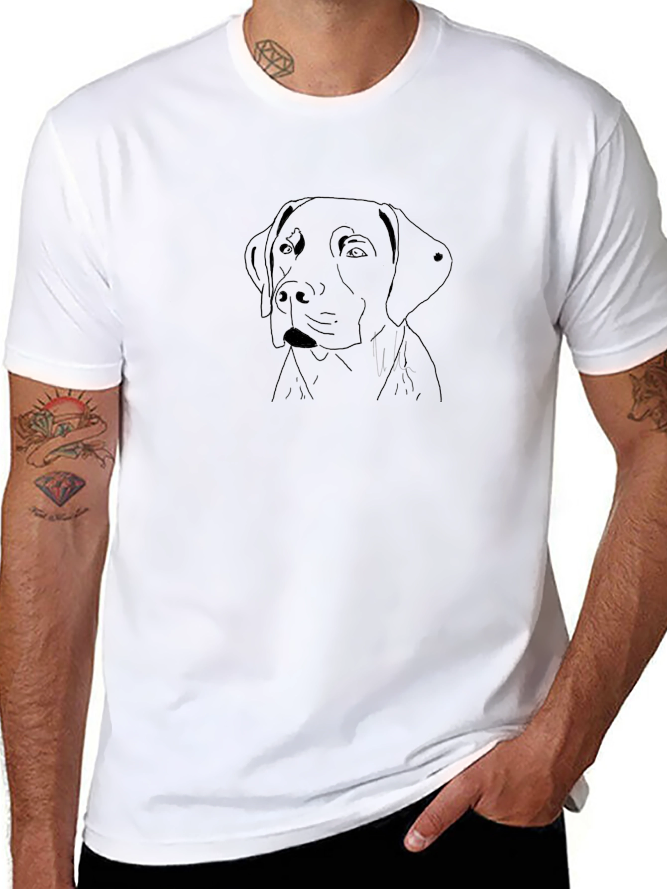 Black Dog Outline T-Shirt