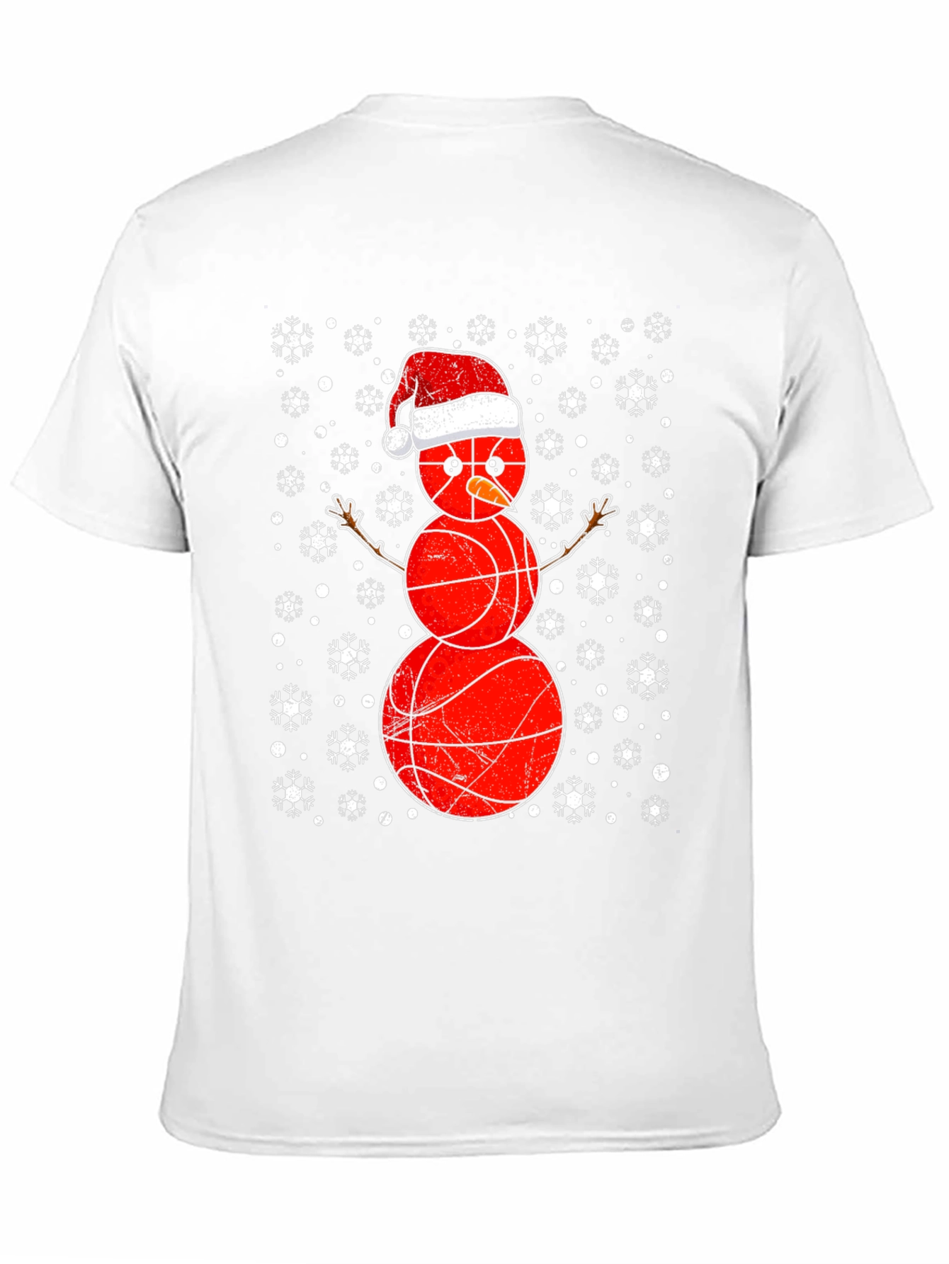 Basketball Snowman Christmas T-Shirt