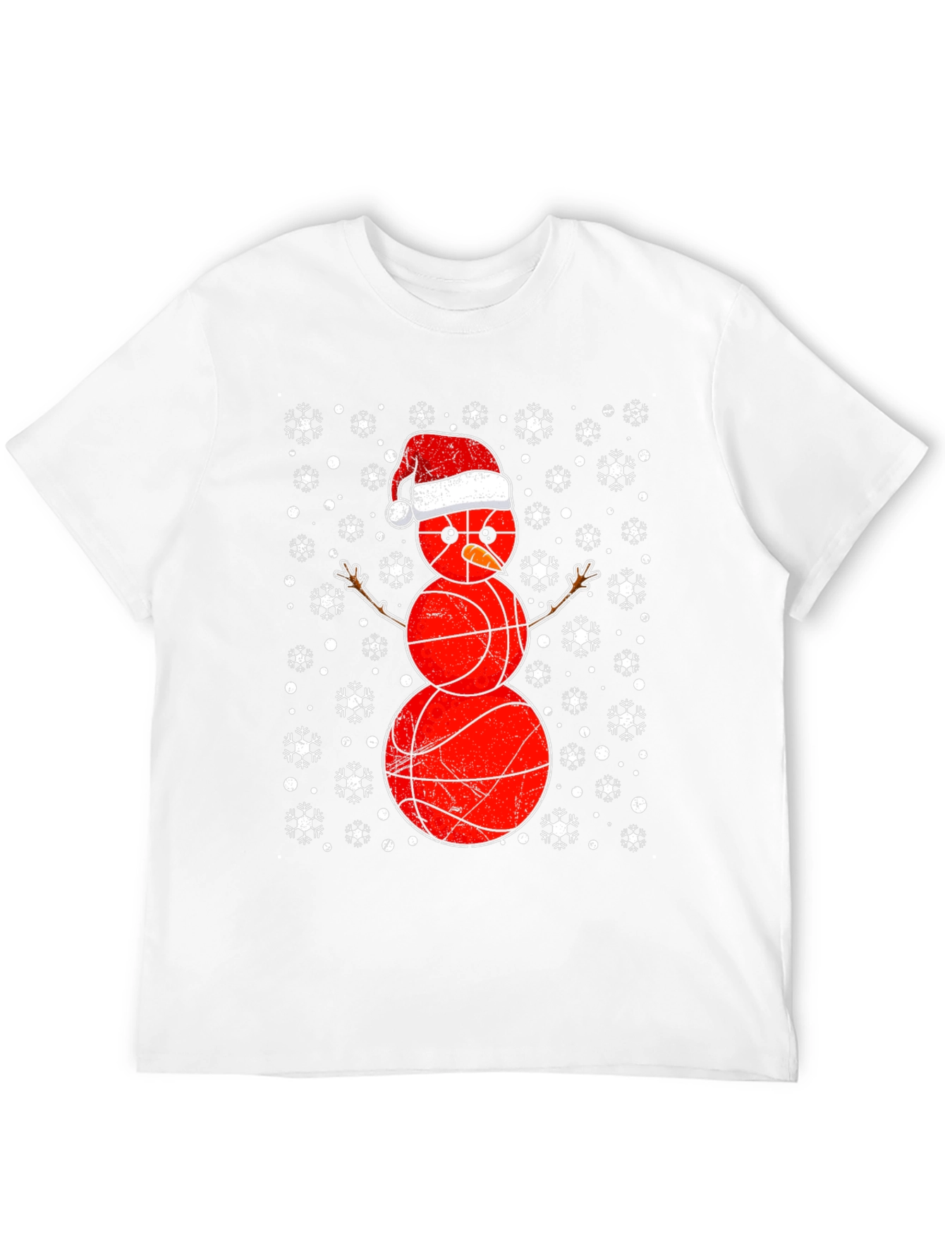 Basketball Snowman Christmas T-Shirt