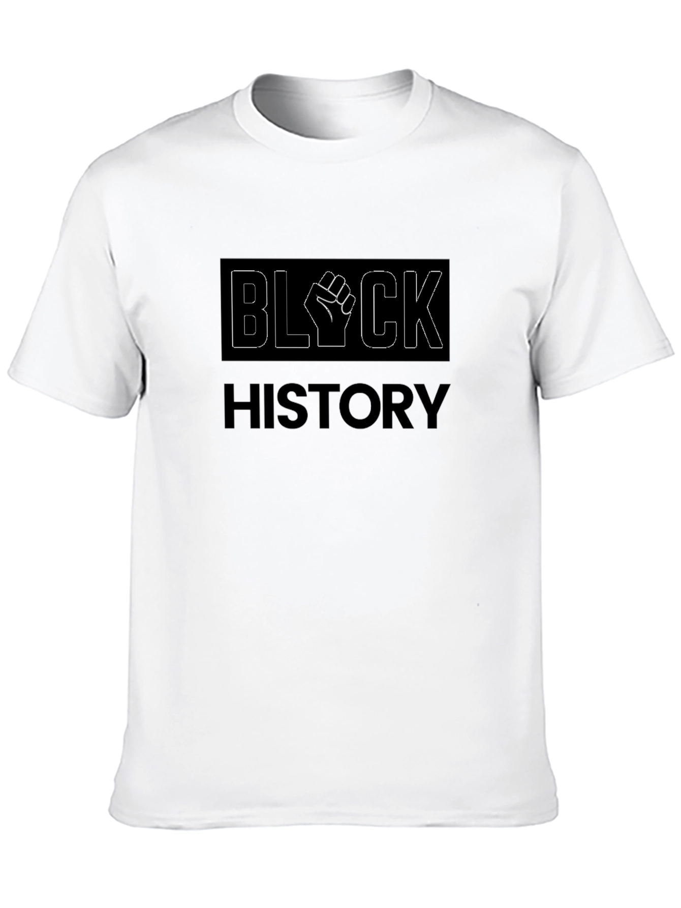 Black History T-Shirt with Raised Fist Design