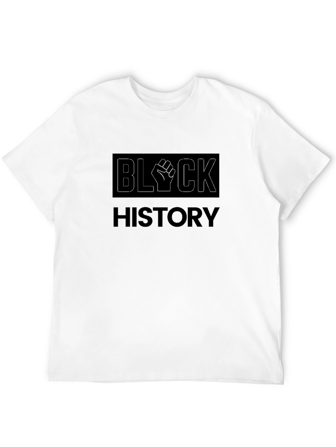 Black History T-Shirt with Raised Fist Design