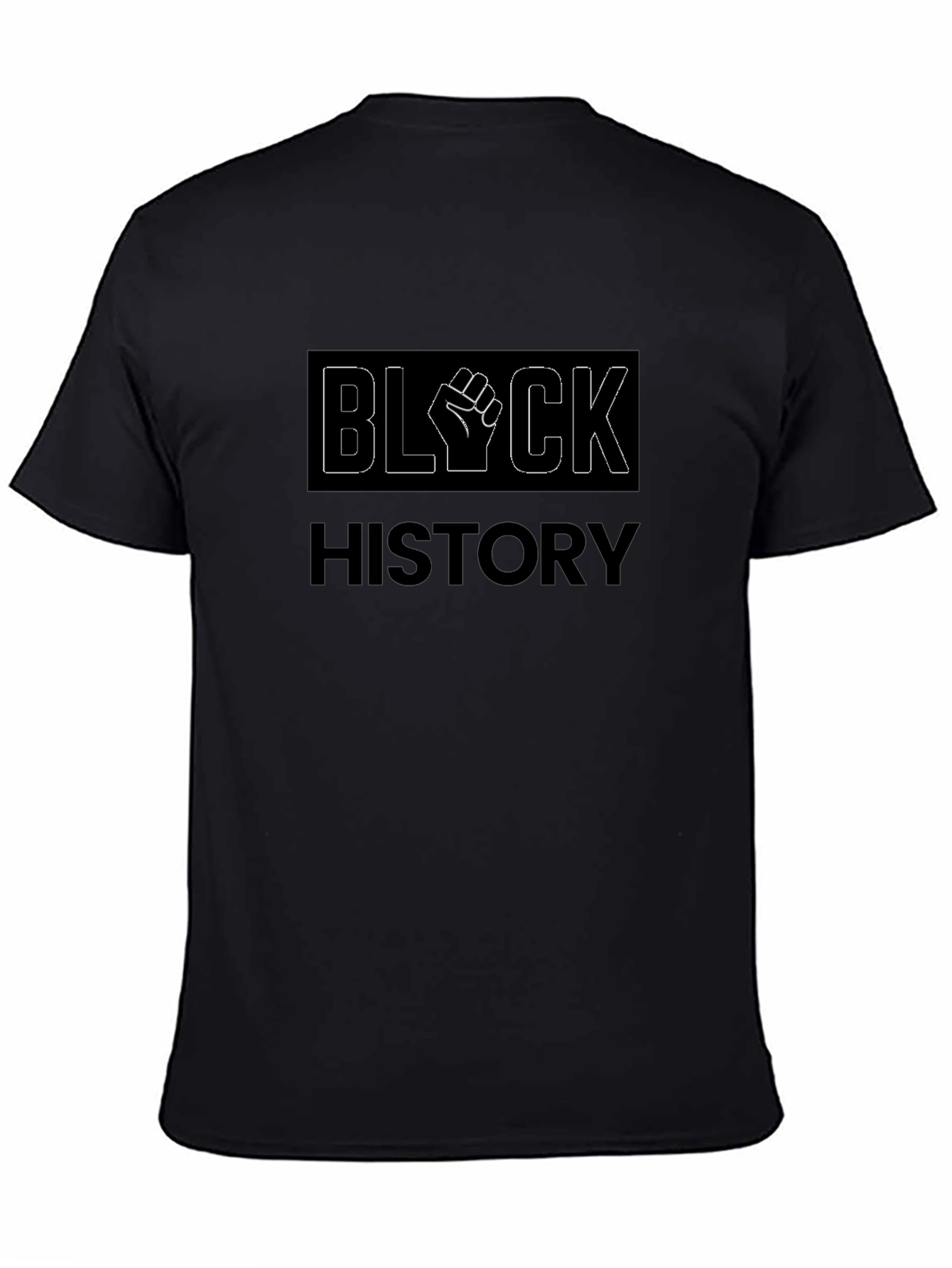 Black History T-Shirt with Raised Fist Design