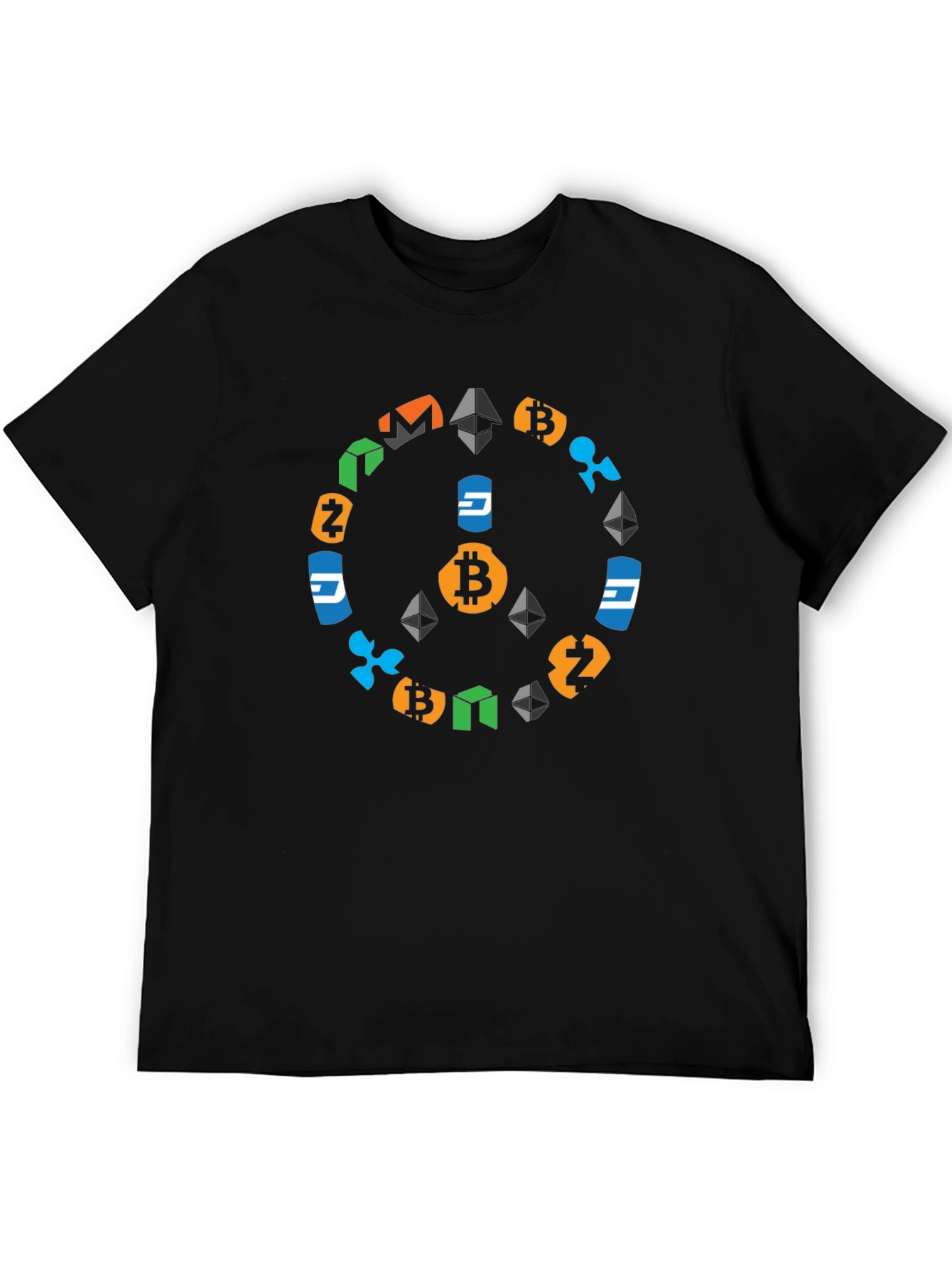 Crypto Peace Sign Black T-Shirt