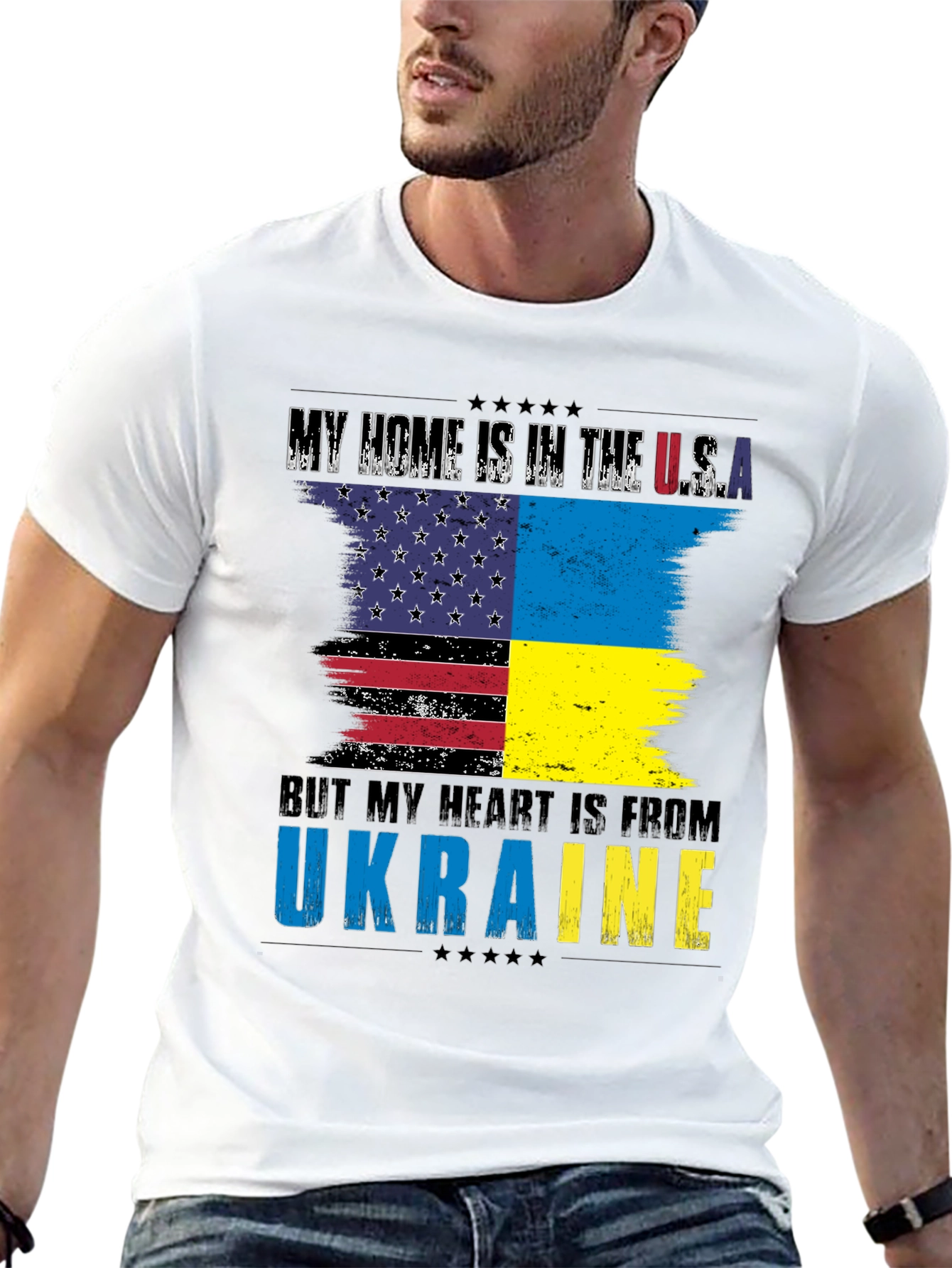 USA Ukraine Flag T-Shirt Patriot Support