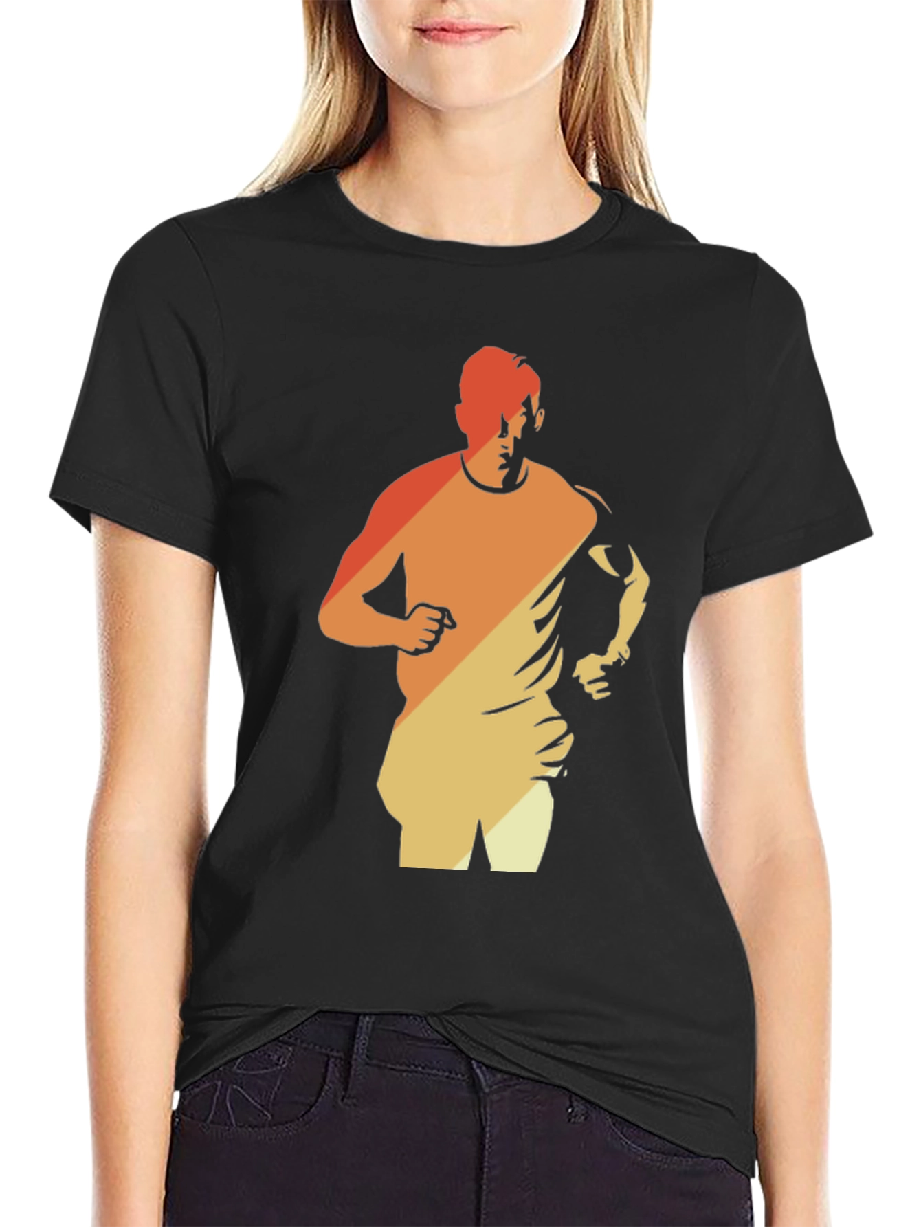 Retro Runner Graphic Tee - Black