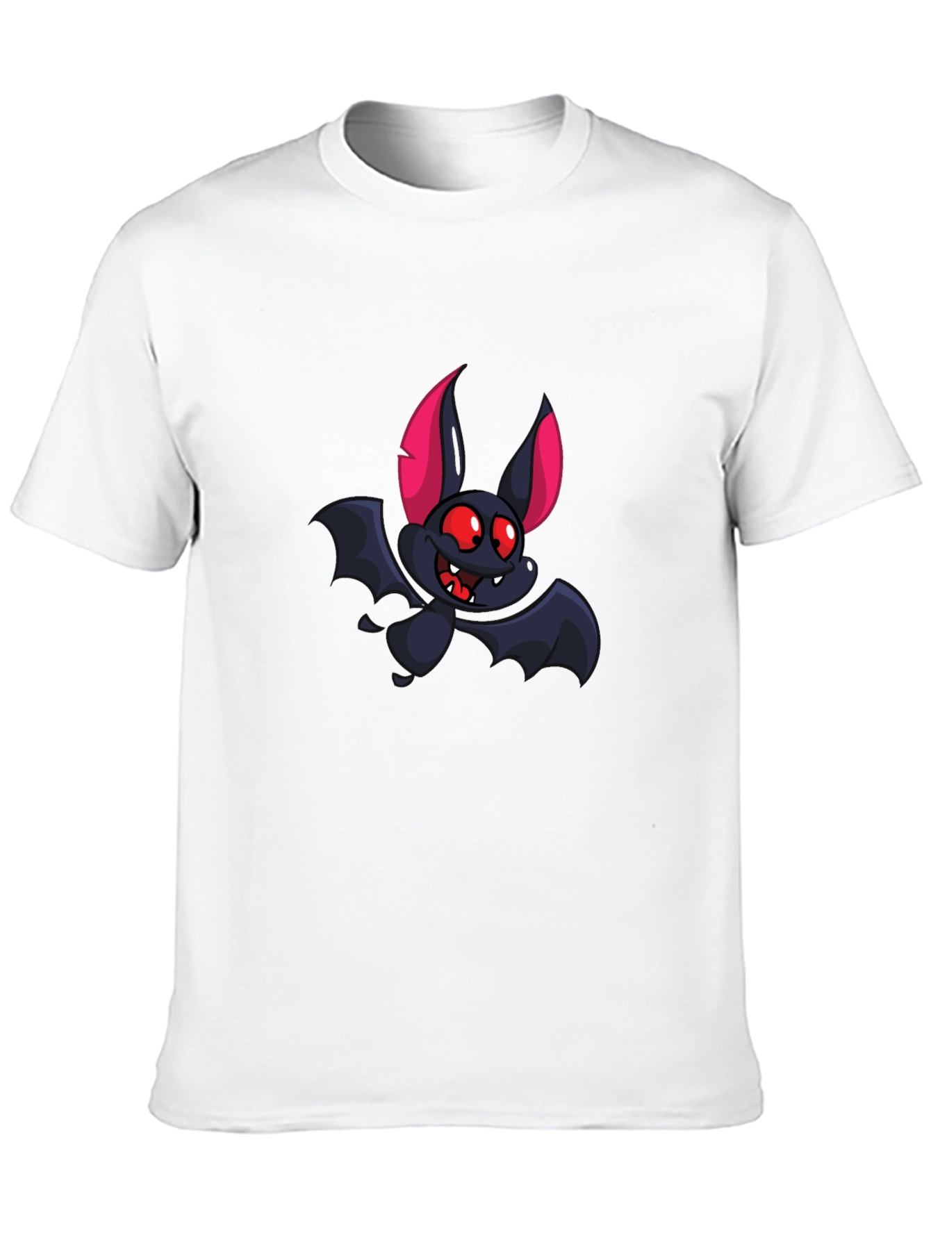 Cartoon Bat Graphic Tee - Black T-Shirt