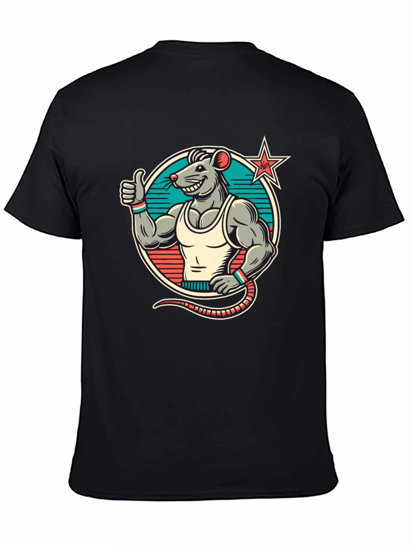 Rat Fitness T-Shirt - Black Crew Neck