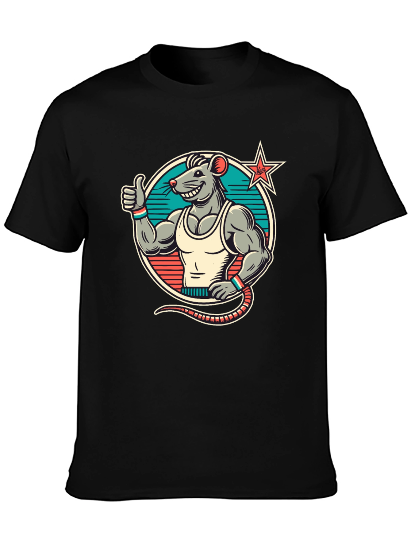 Rat Fitness T-Shirt - Black Crew Neck