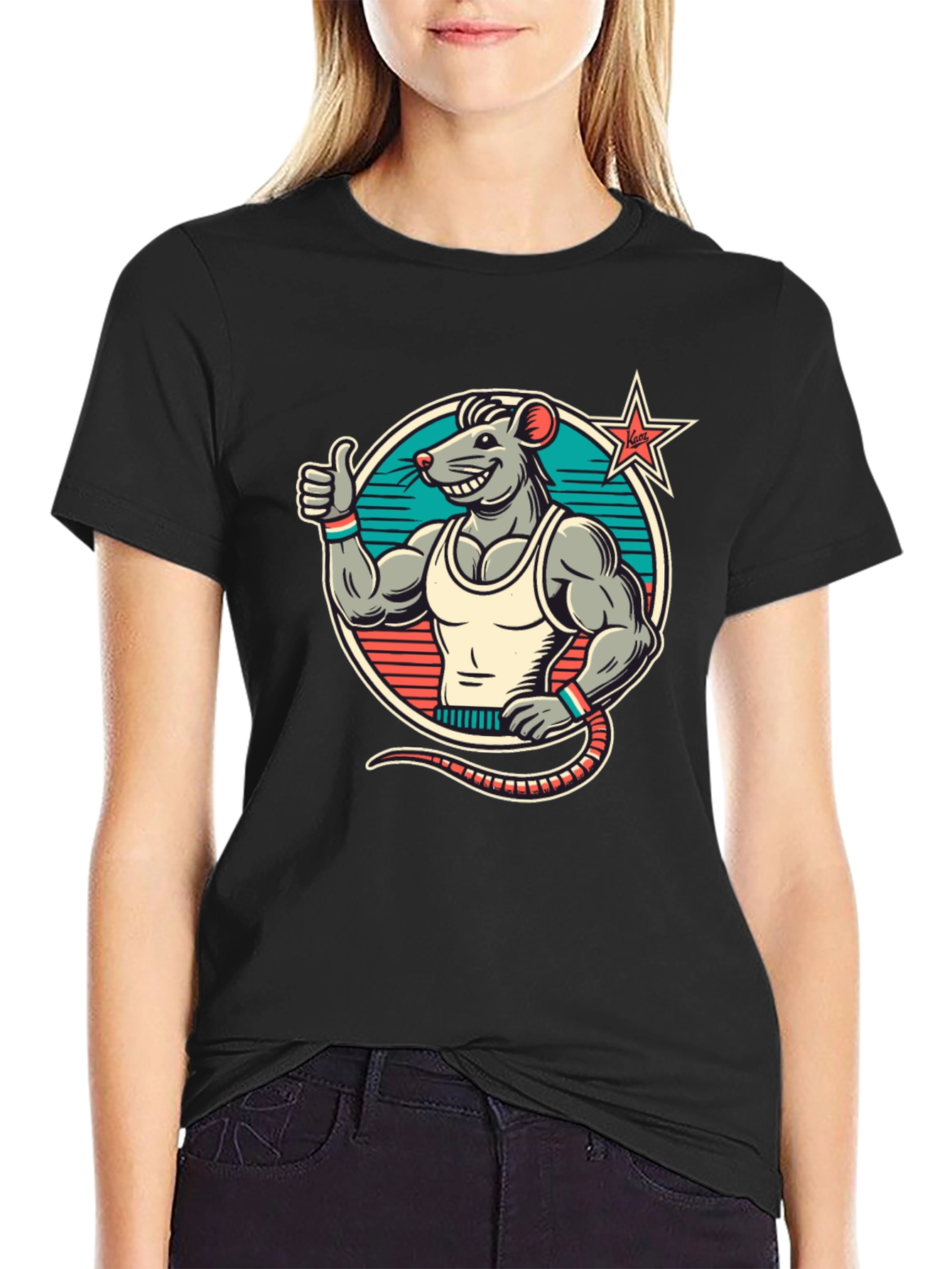 Rat Fitness T-Shirt - Black Crew Neck