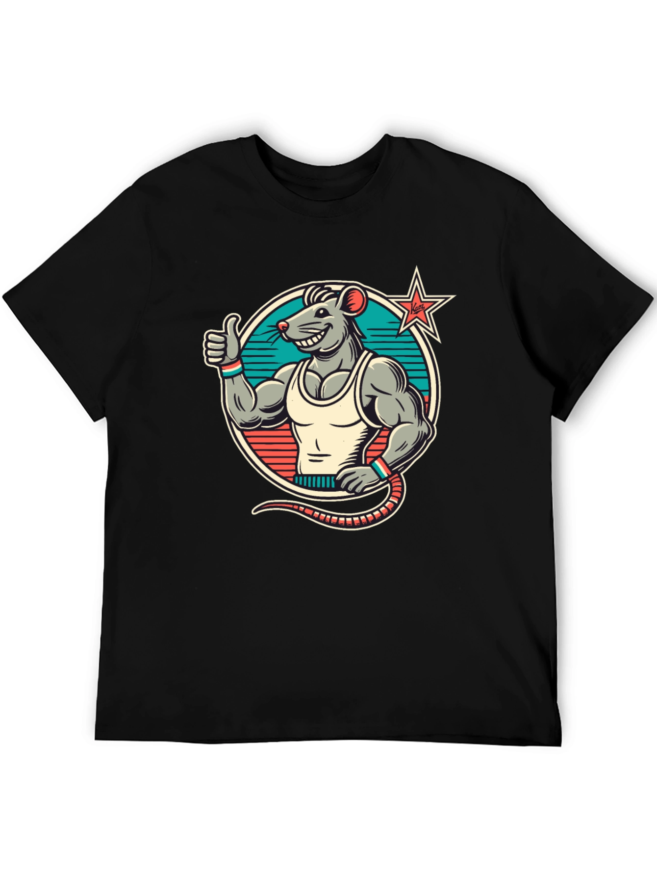Rat Fitness T-Shirt - Black Crew Neck