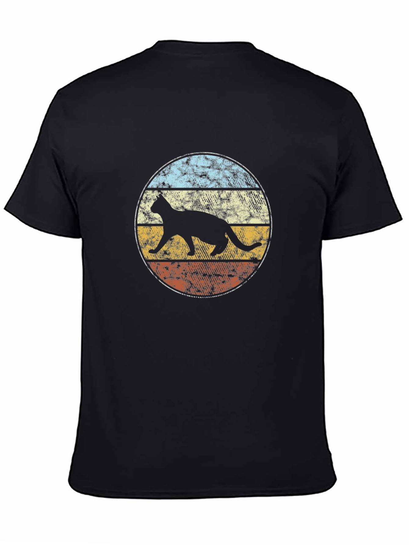 Retro Cat Silhouette Graphic T-Shirt