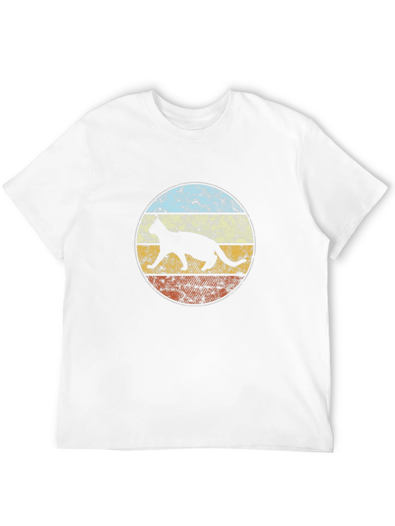 Retro Cat Silhouette Graphic T-Shirt