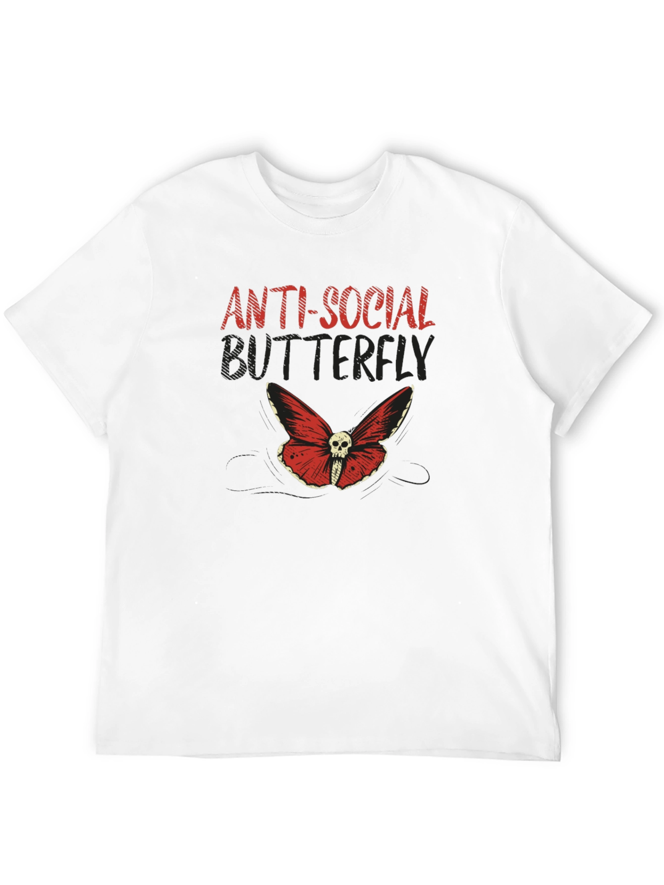 Anti-Social Butterfly Graphic T-Shirt