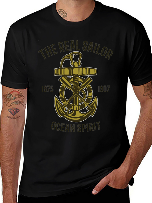 The Real Sailor Graphic Tee - Anchor & Oars Design