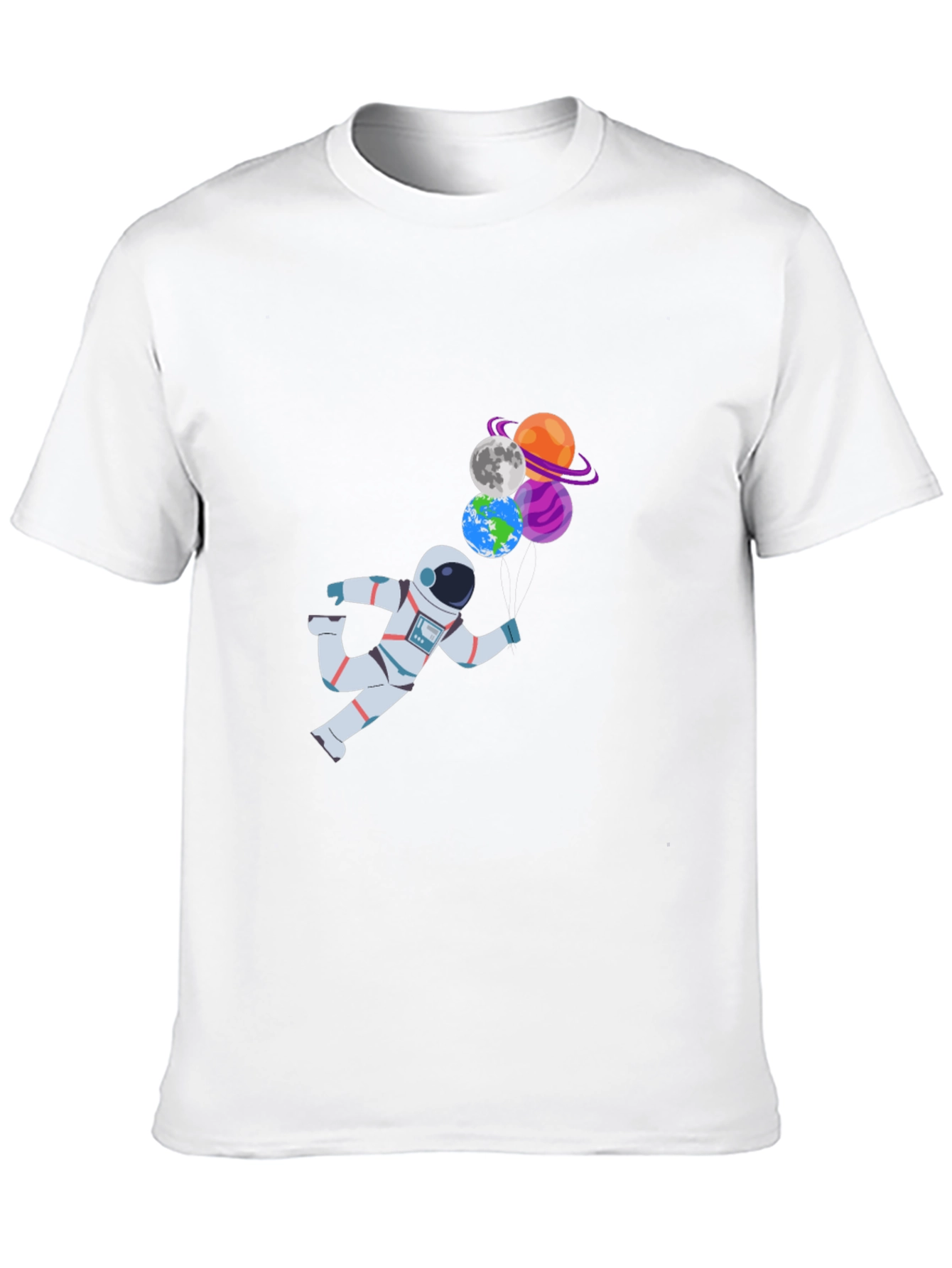 Astronaut & Planet Balloons Graphic T-Shirt