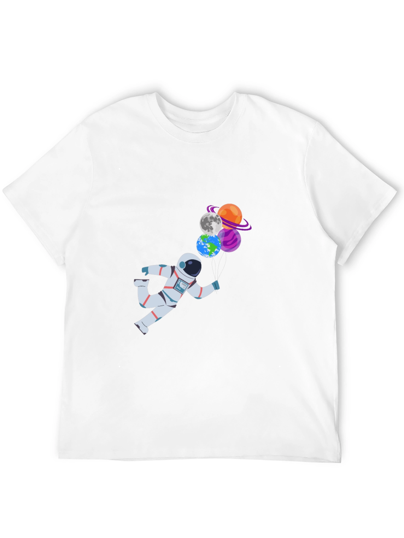 Astronaut & Planet Balloons Graphic T-Shirt