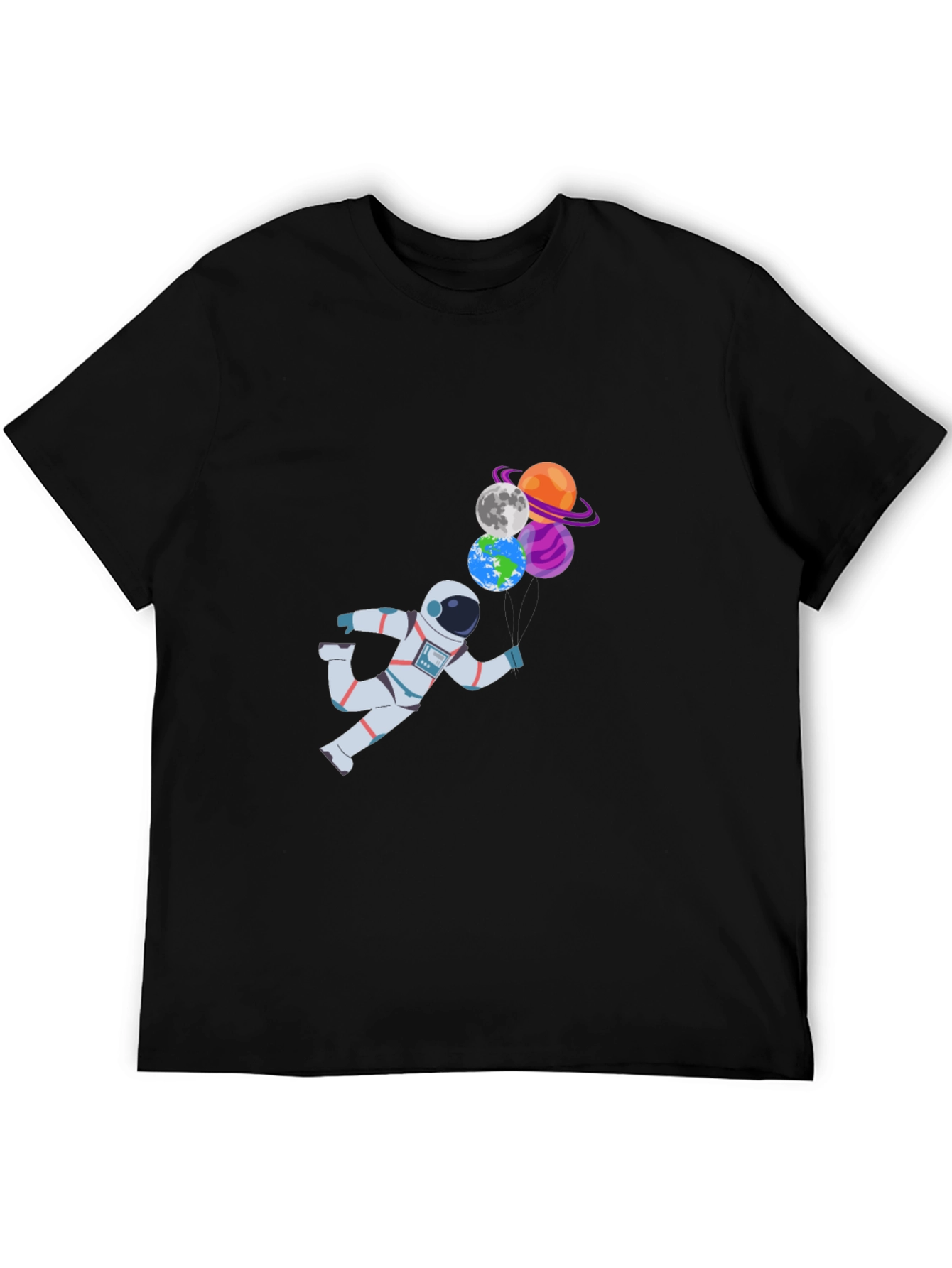 Astronaut & Planet Balloons Graphic T-Shirt