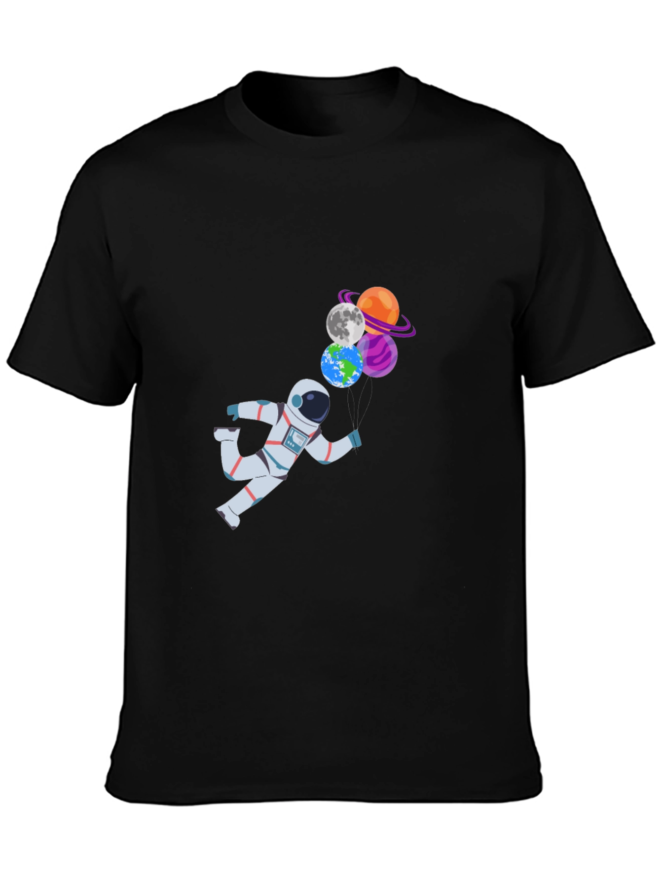 Astronaut & Planet Balloons Graphic T-Shirt