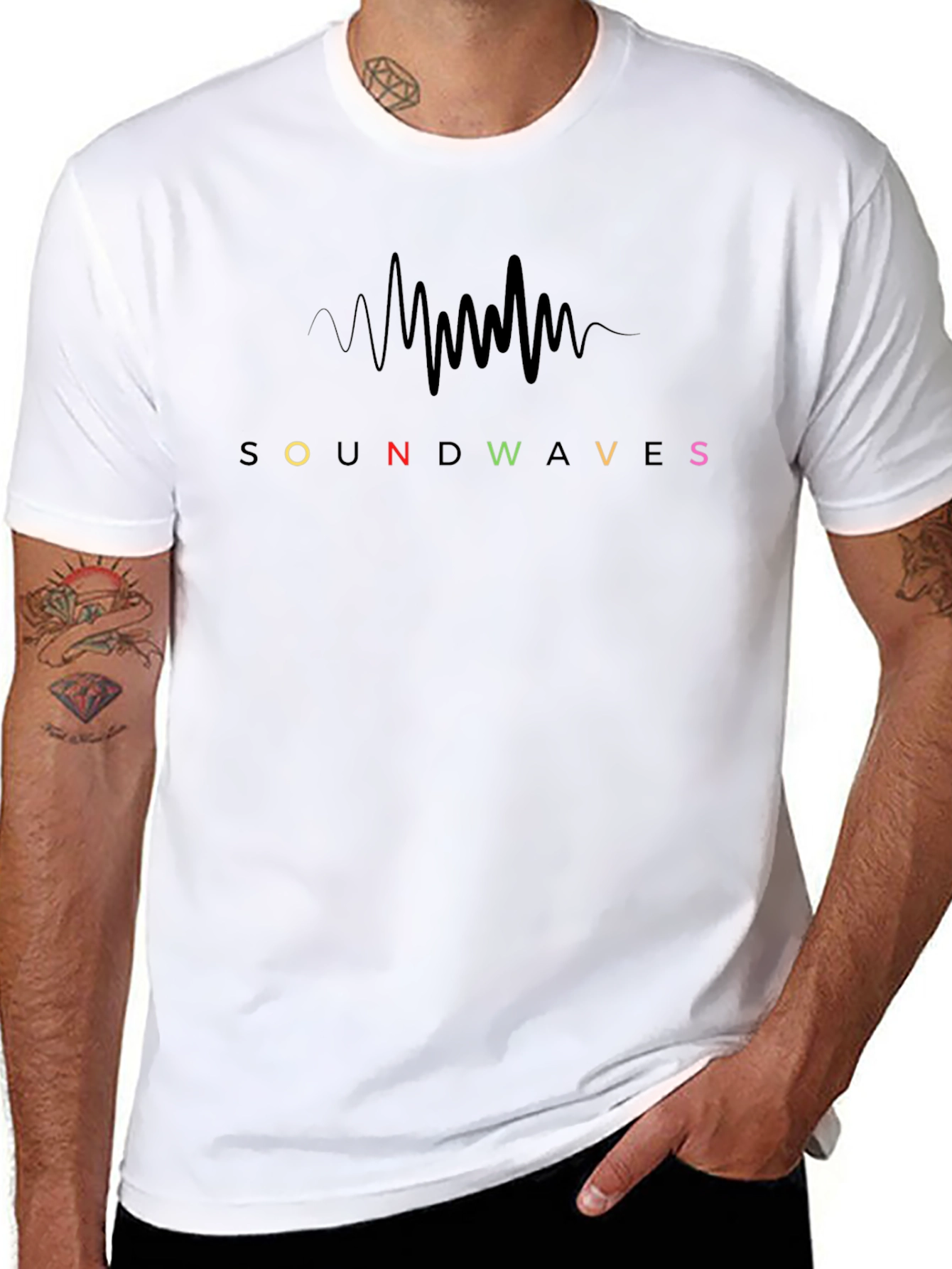 Soundwaves Graphic Print Tee - Cool Music Vibe