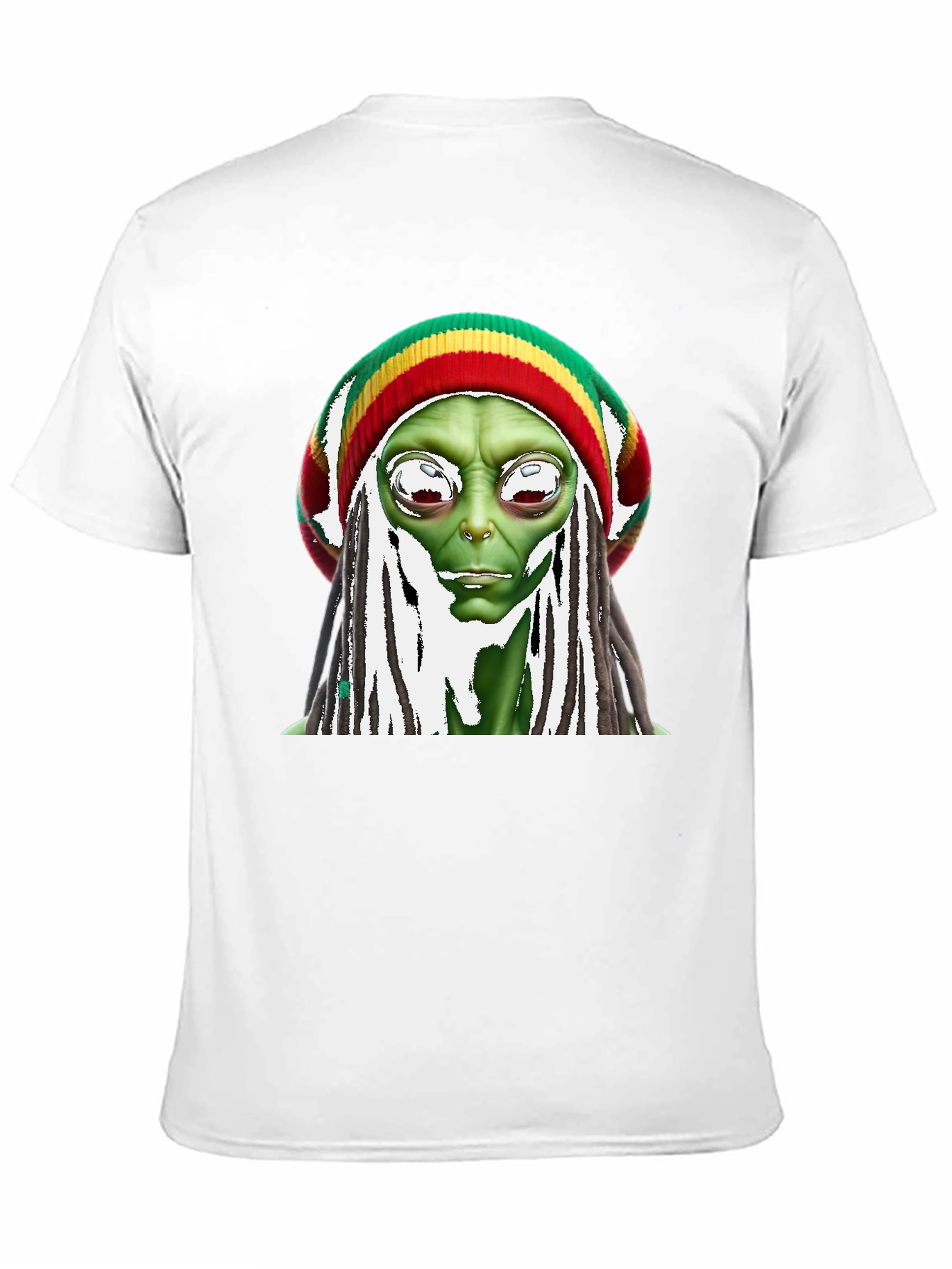 Rasta Alien Graphic T-Shirt - Funny Sci-Fi Tee