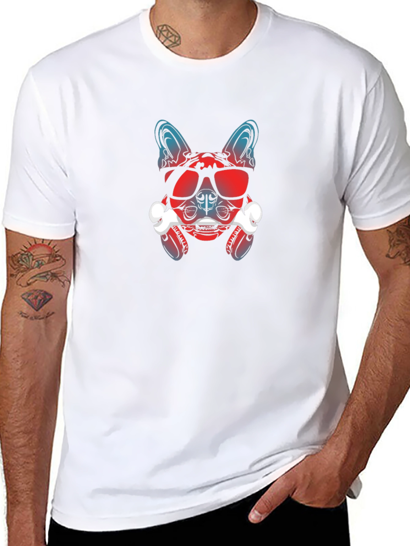 Cool Dog Graphic Tee - Bone & Shades