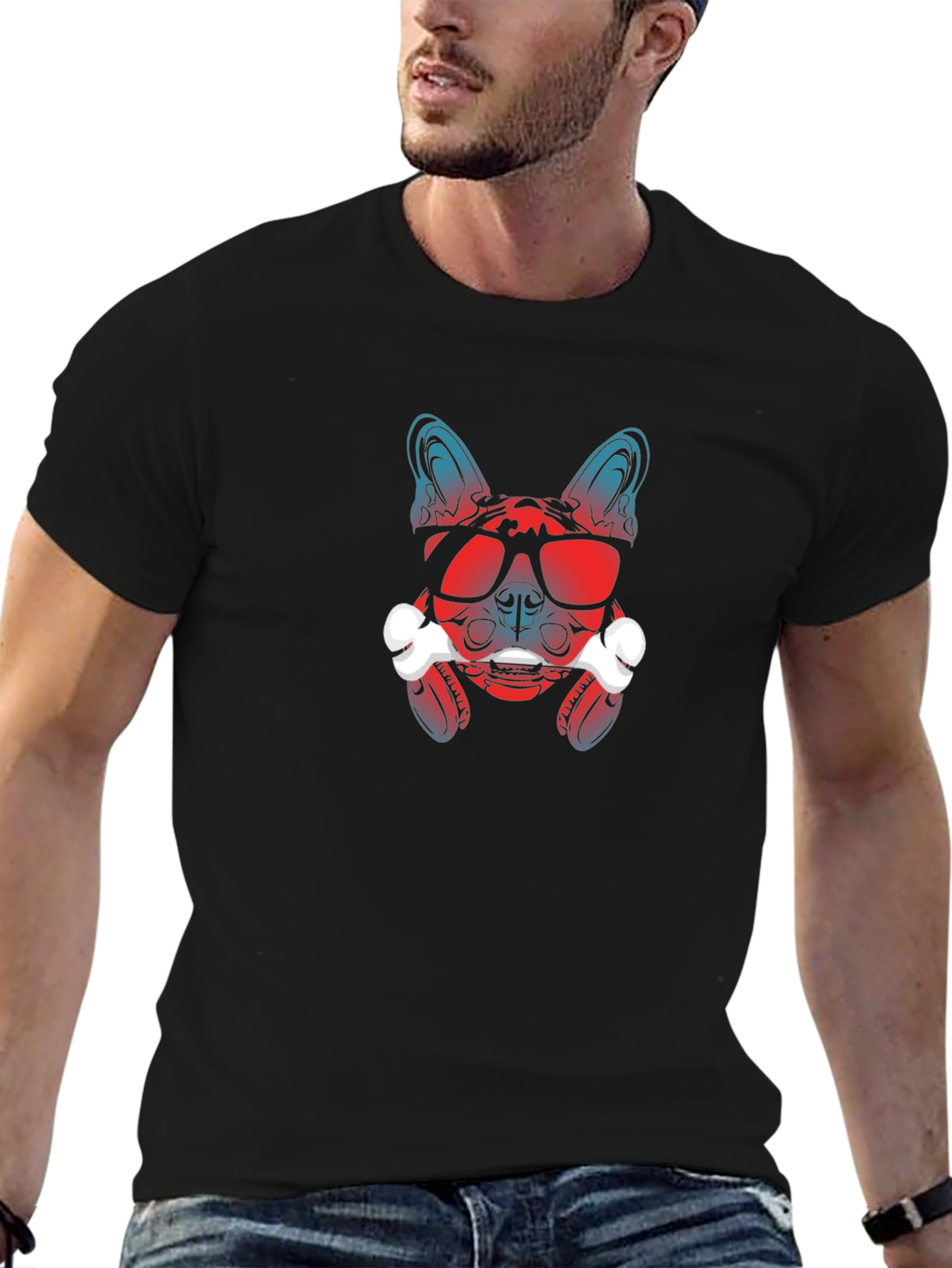 Cool Dog Graphic Tee - Bone & Shades