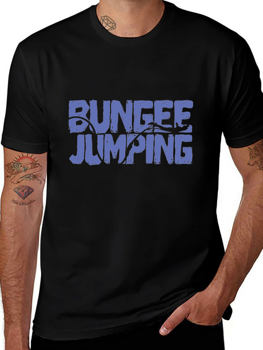 Bungee Jumping Graphic Tee - Black Cotton T-Shirt