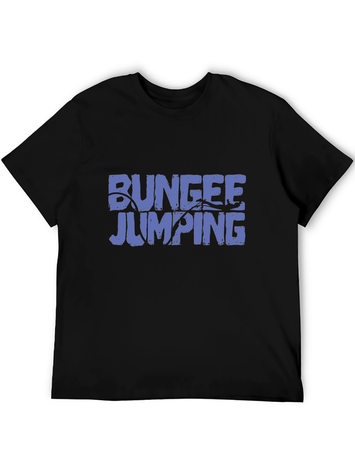 Bungee Jumping Graphic Tee - Black Cotton T-Shirt