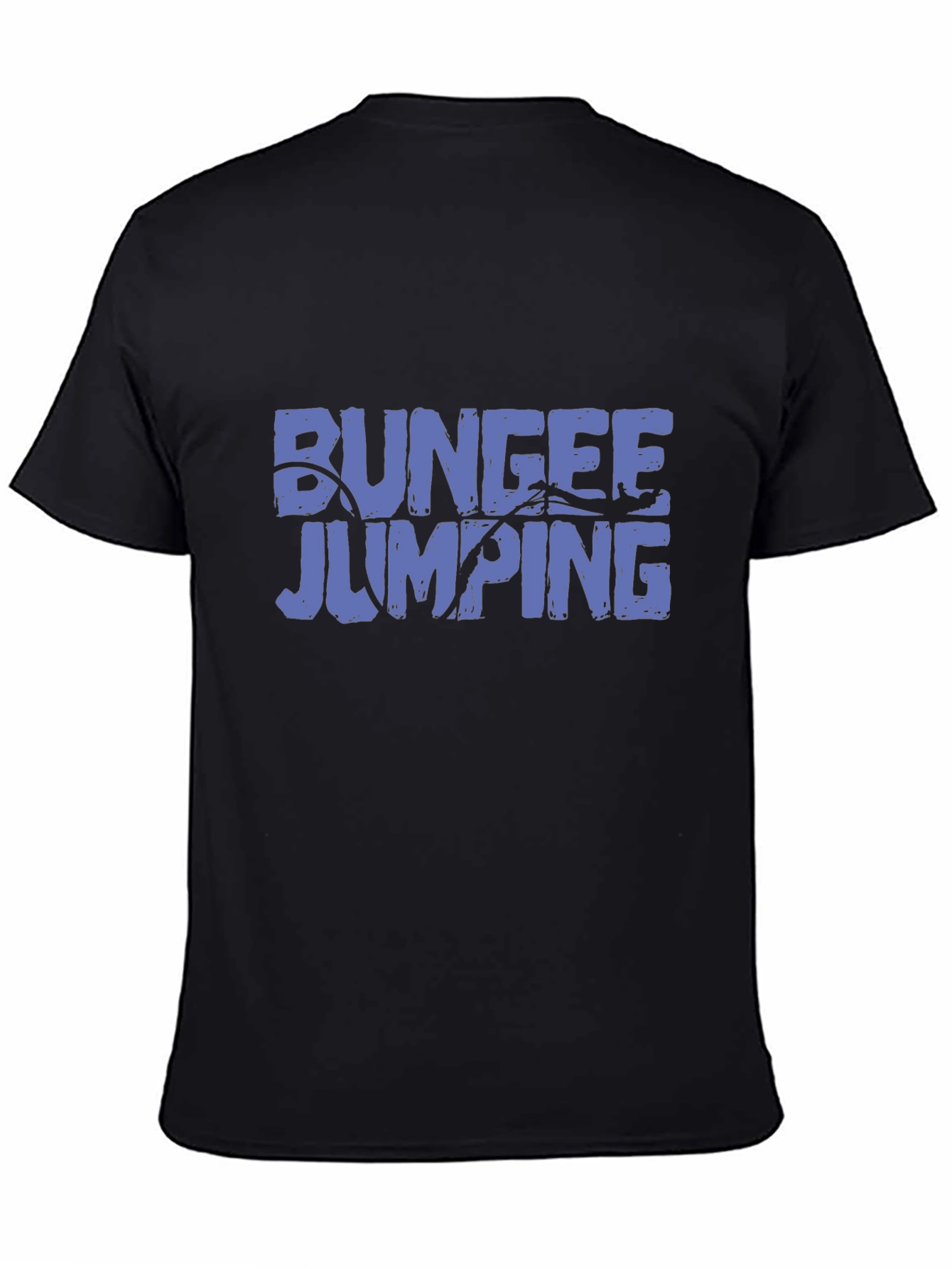 Bungee Jumping Graphic Tee - Black Cotton T-Shirt