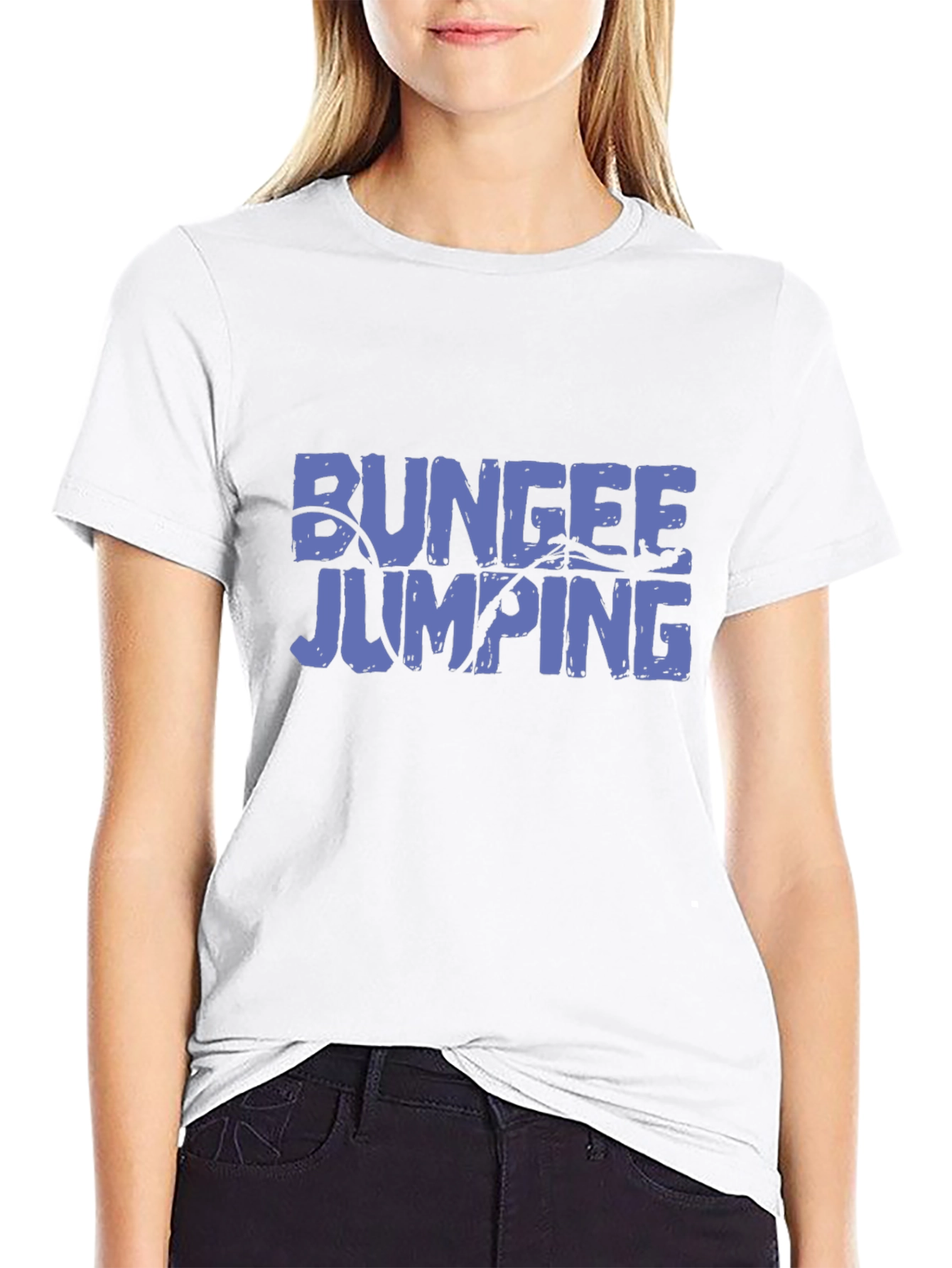 Bungee Jumping Graphic Tee - Black Cotton T-Shirt
