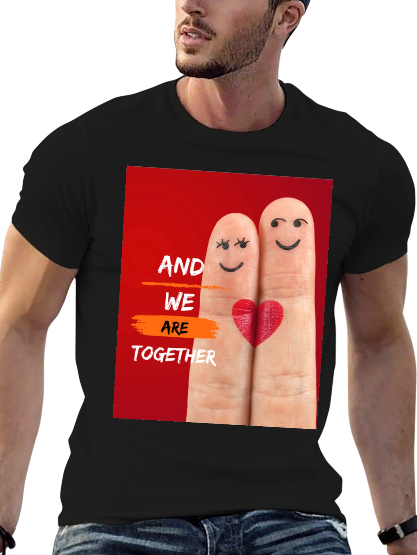 Couples Fingerprint Heart T-Shirt - Together Forever!