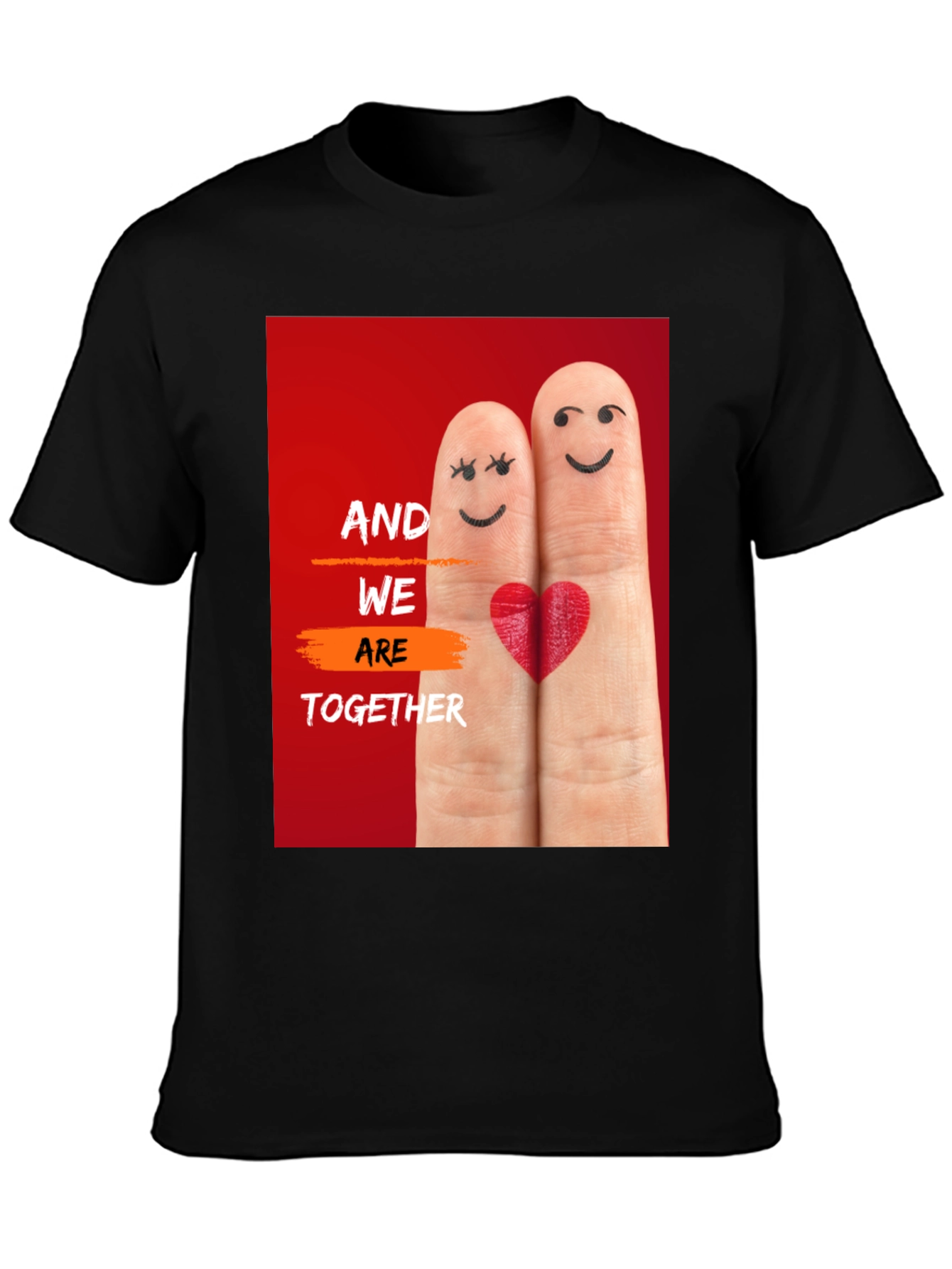 Couples Fingerprint Heart T-Shirt - Together Forever!