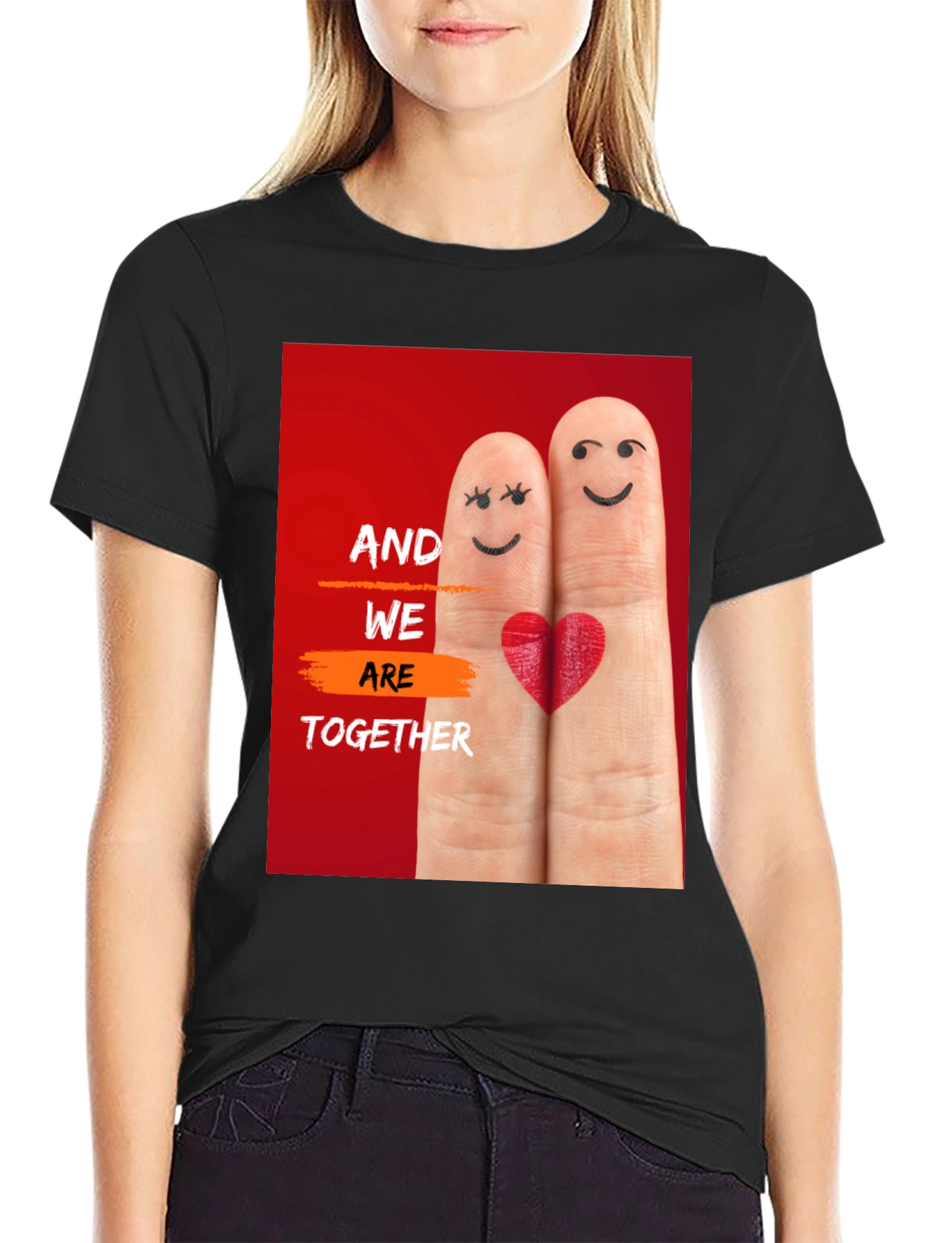 Couples Fingerprint Heart T-Shirt - Together Forever!