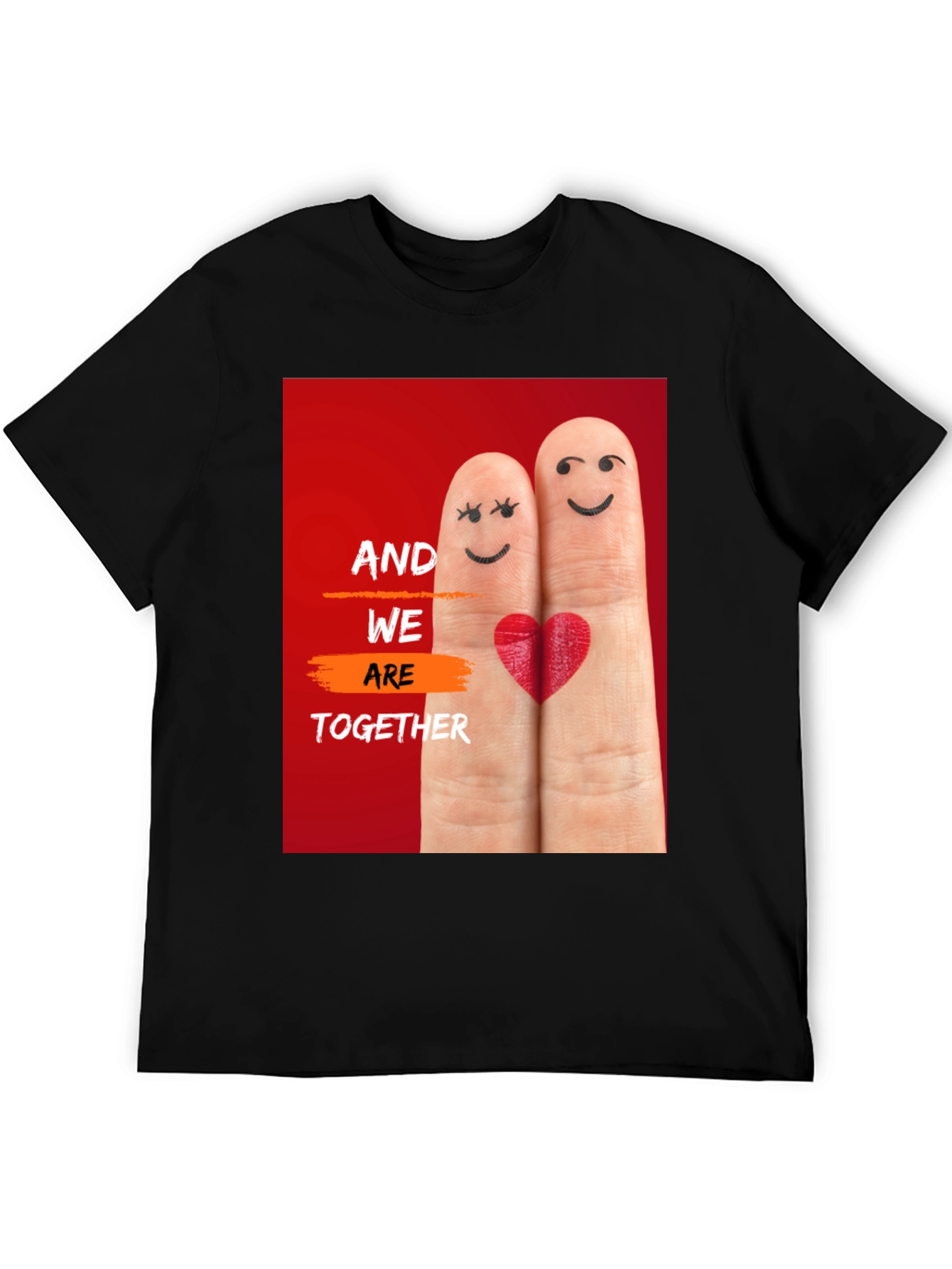 Couples Fingerprint Heart T-Shirt - Together Forever!