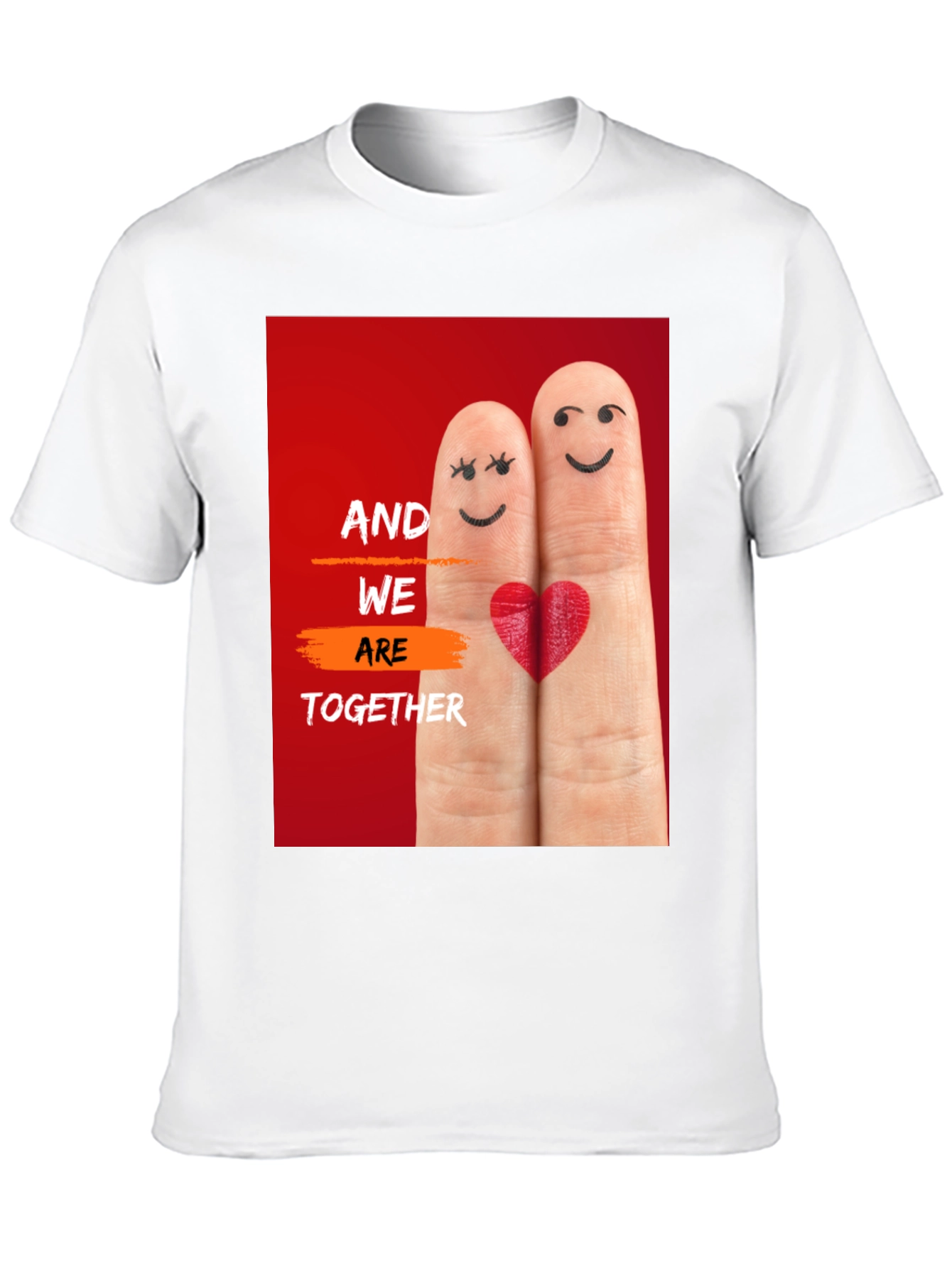 Couples Fingerprint Heart T-Shirt - Together Forever!