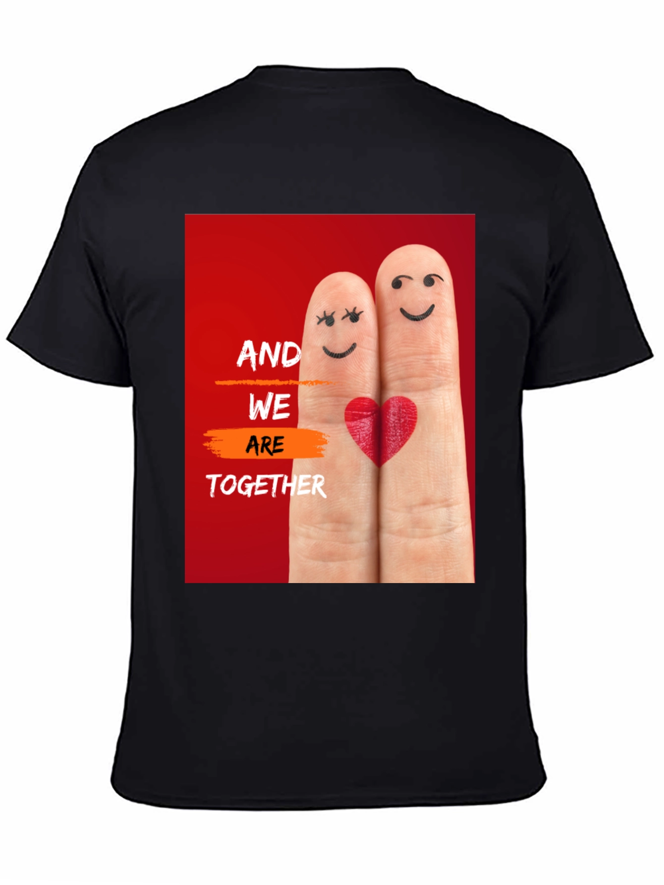 Couples Fingerprint Heart T-Shirt - Together Forever!