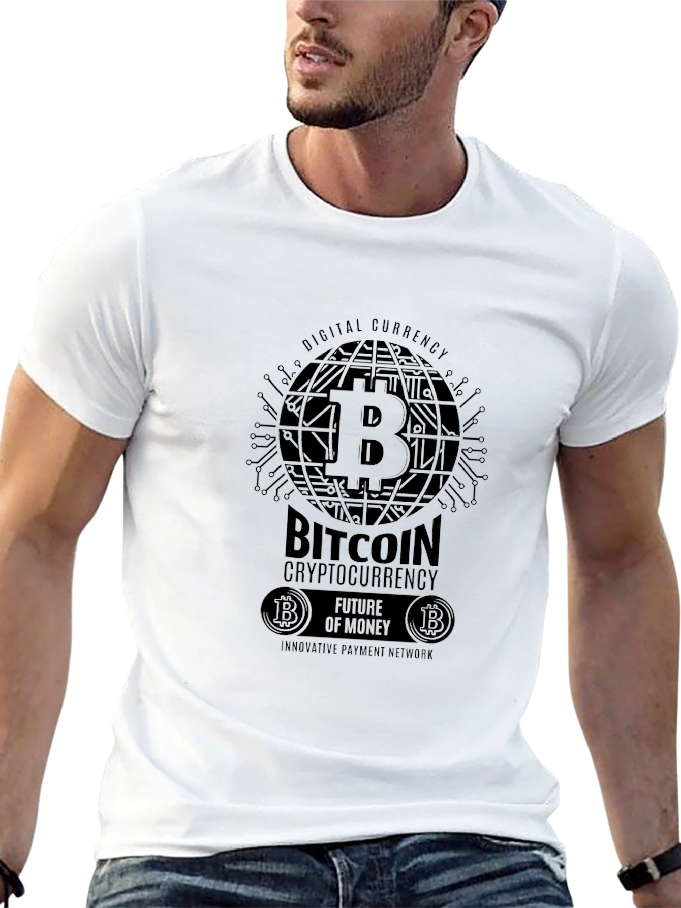 Bitcoin Cryptocurrency Graphic T-Shirt - Black