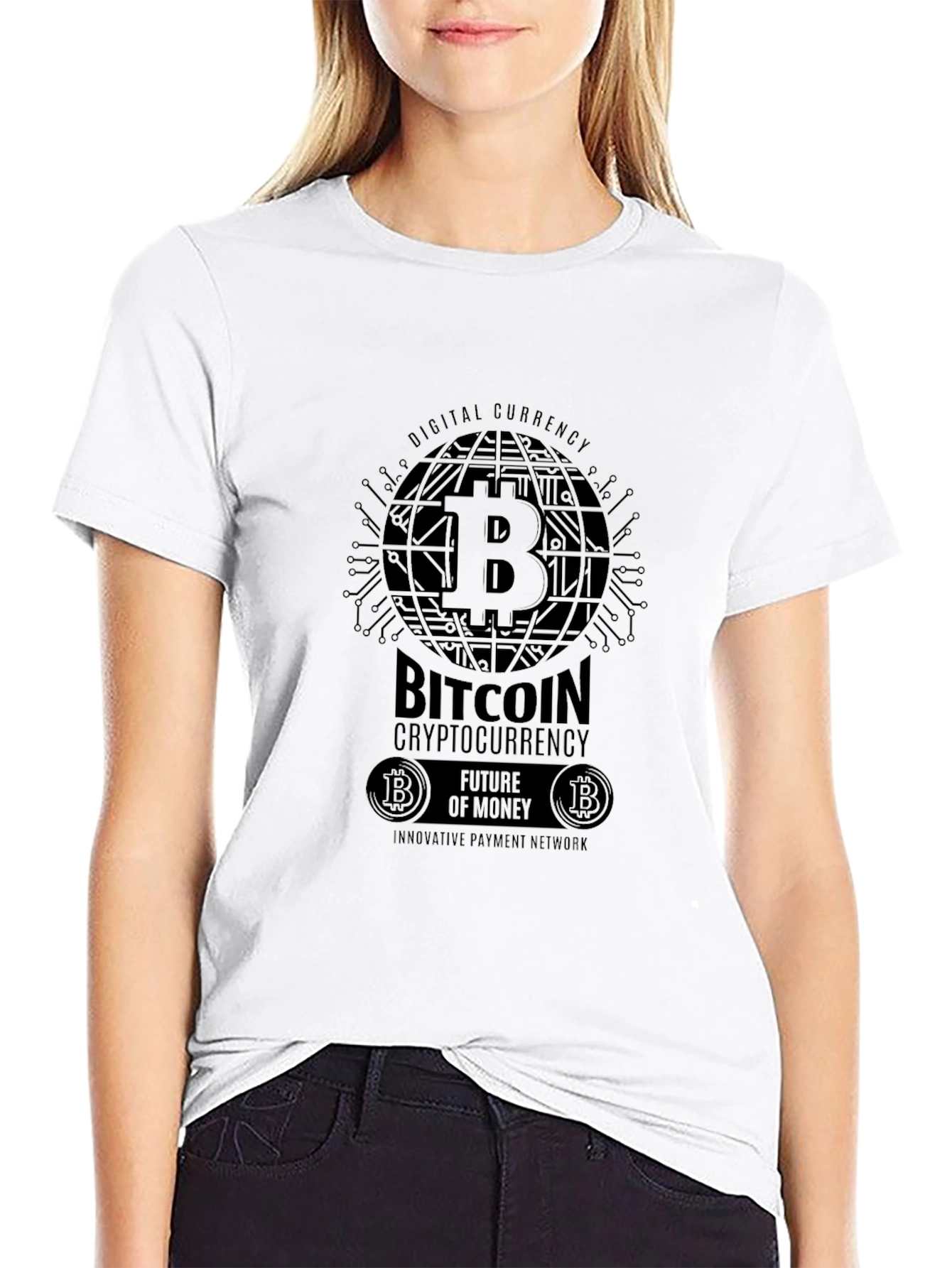 Bitcoin Cryptocurrency Graphic T-Shirt - Black