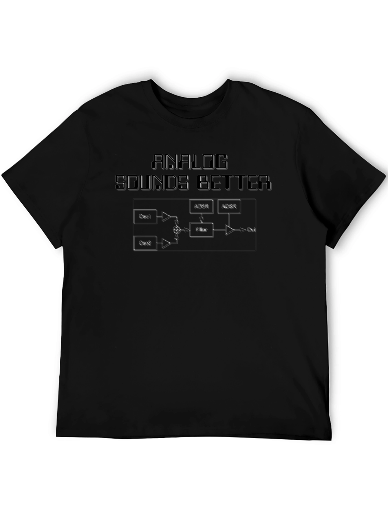 Analog Sounds Better Black Graphic Tee