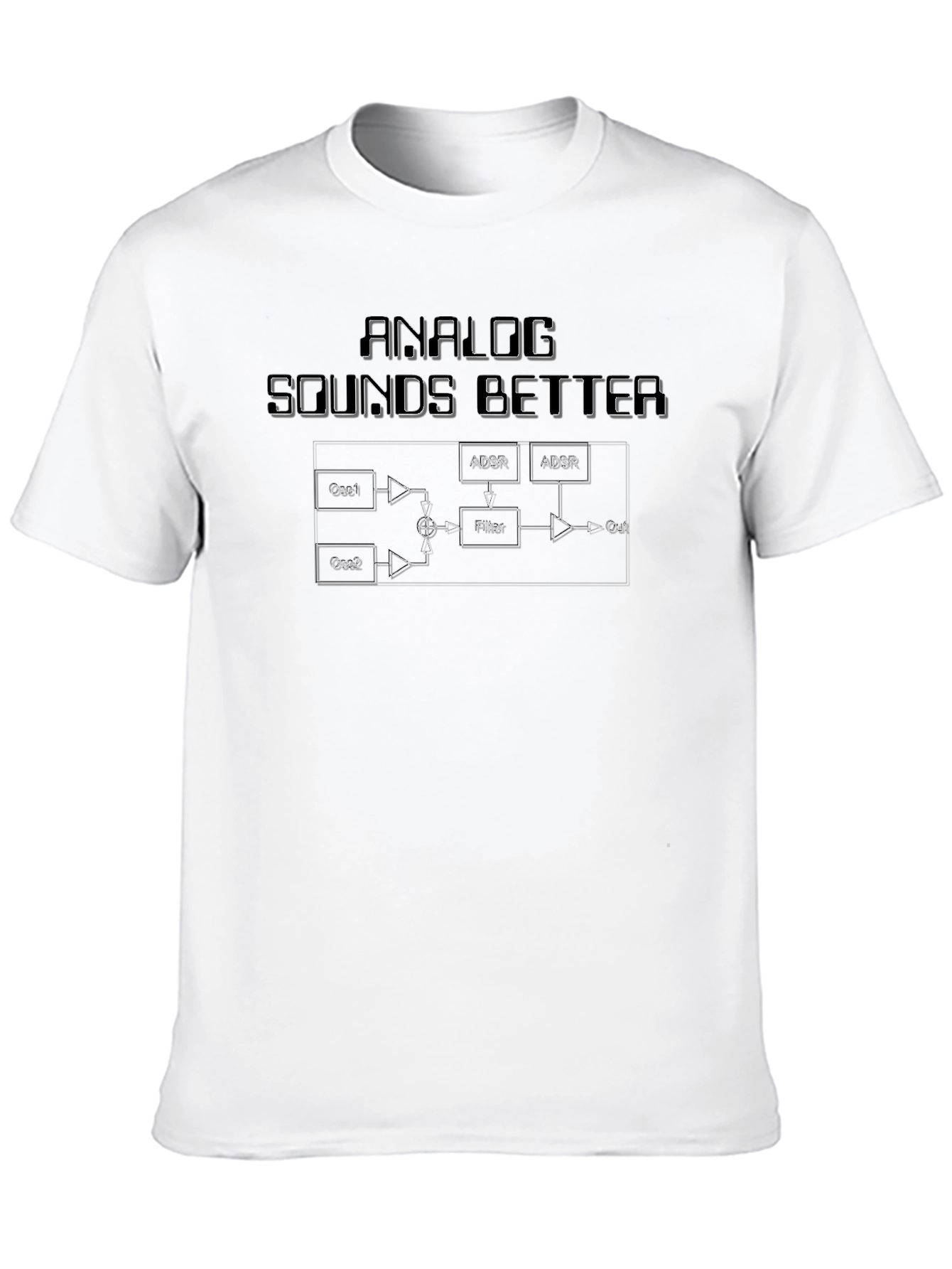 Analog Sounds Better Black Graphic Tee