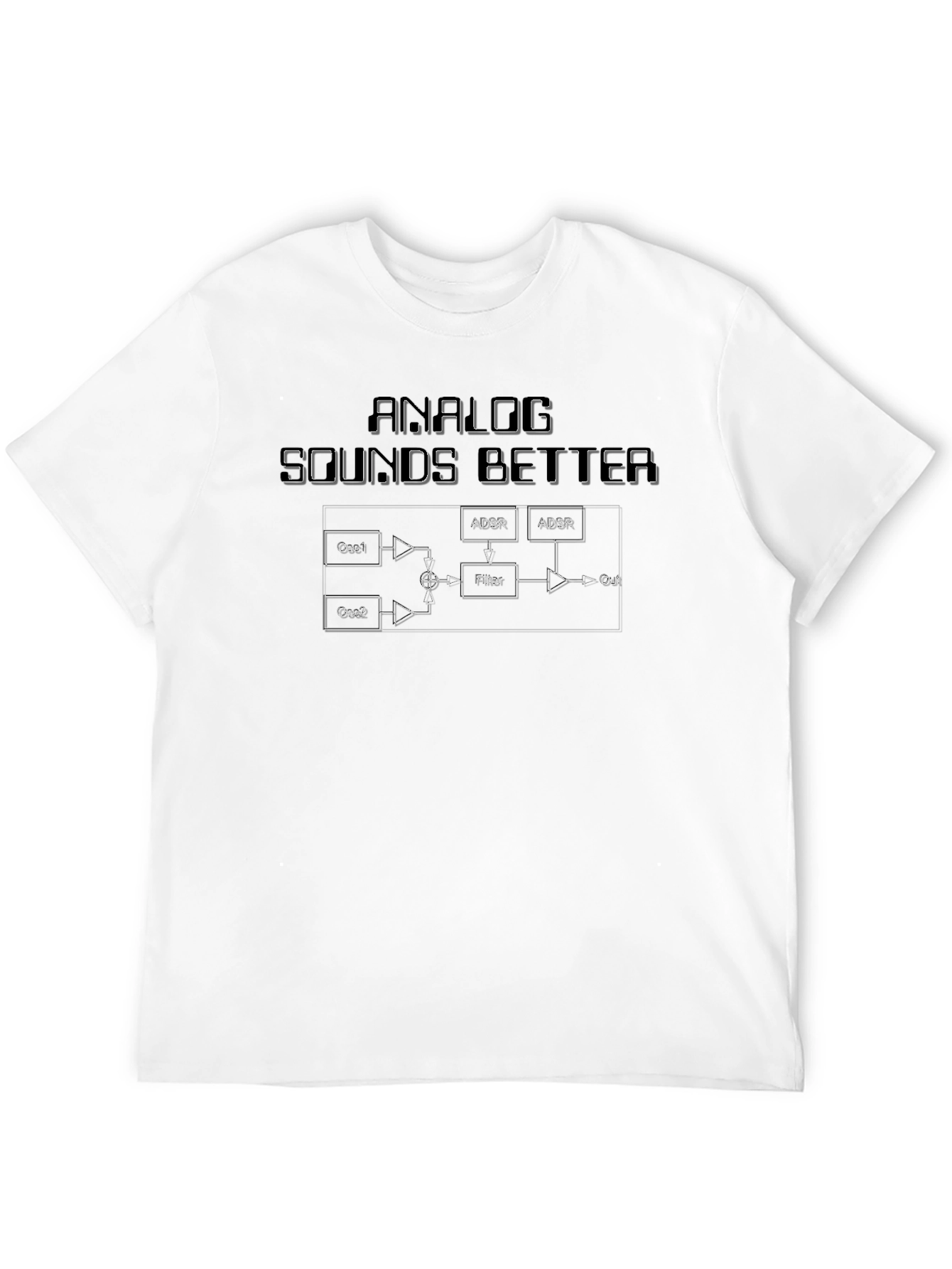 Analog Sounds Better Black Graphic Tee