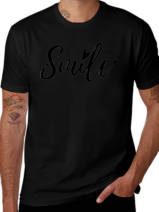 Smile Heart Graphic Black T-Shirt