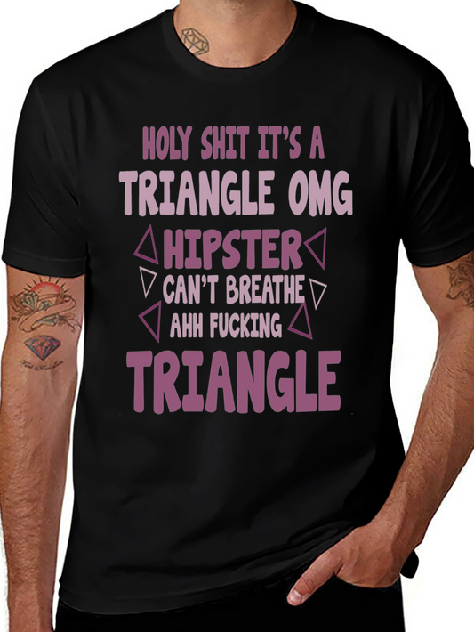 Triangle Hipster Graphic Tee - Mens Black T-Shirt
