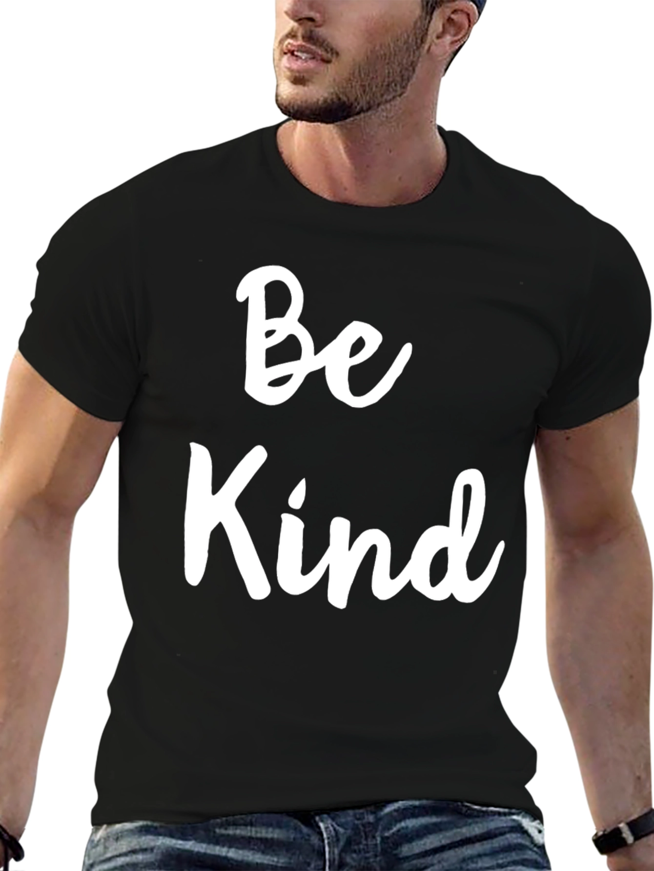 Be Kind Black T-Shirt - Positive Message Apparel