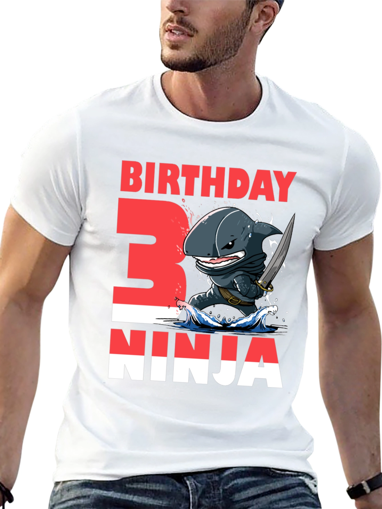 Birthday Ninja Shark Graphic Tee