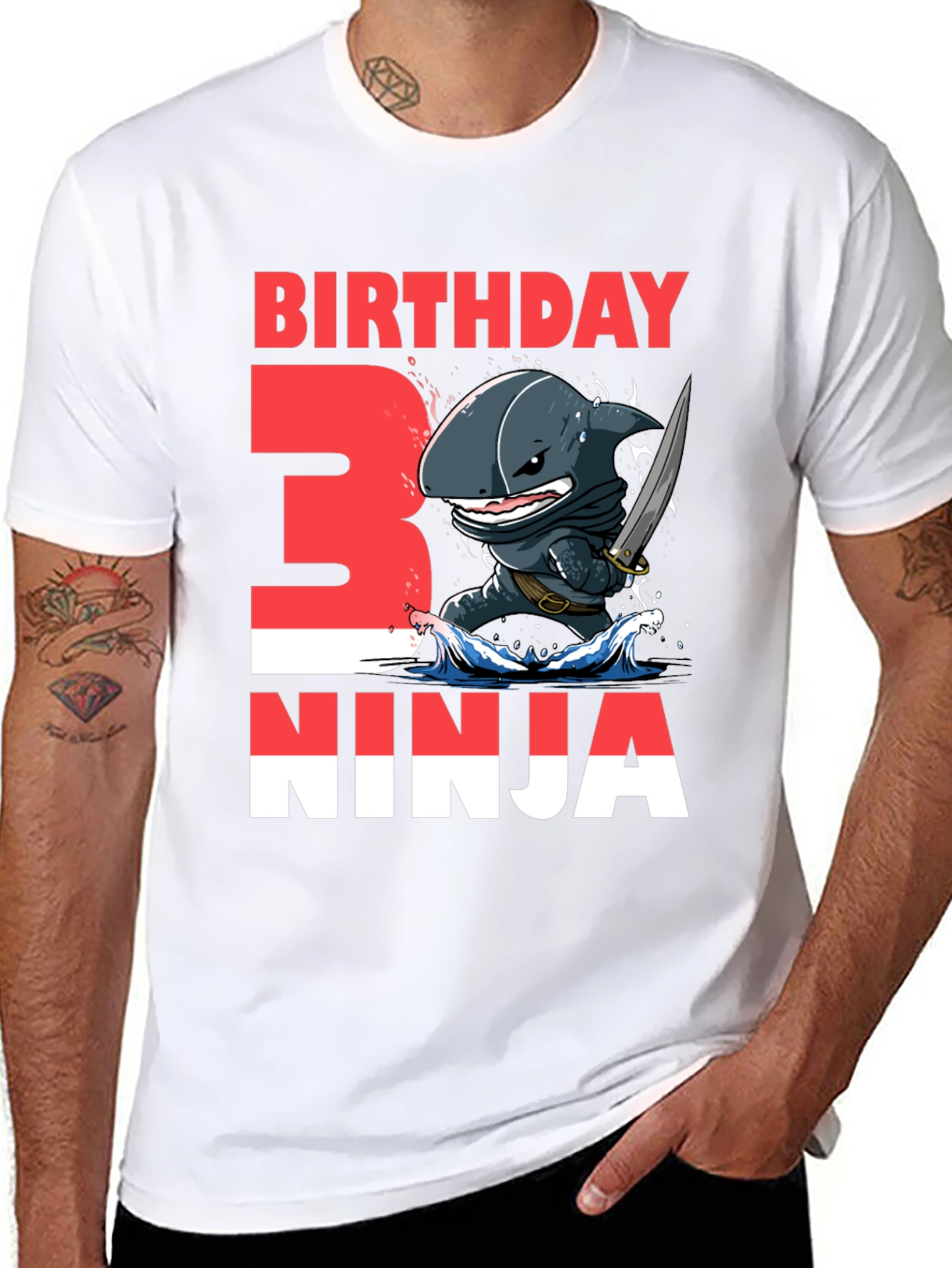 Birthday Ninja Shark Graphic Tee