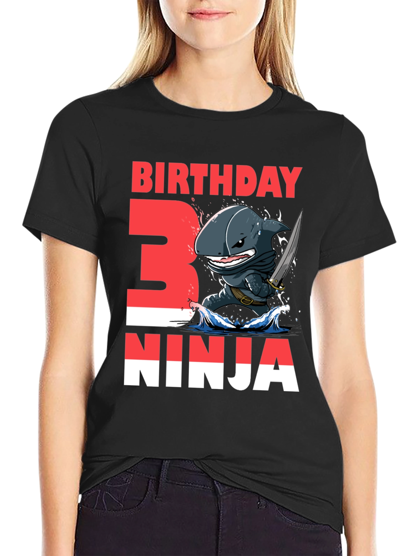 Birthday Ninja Shark Graphic Tee