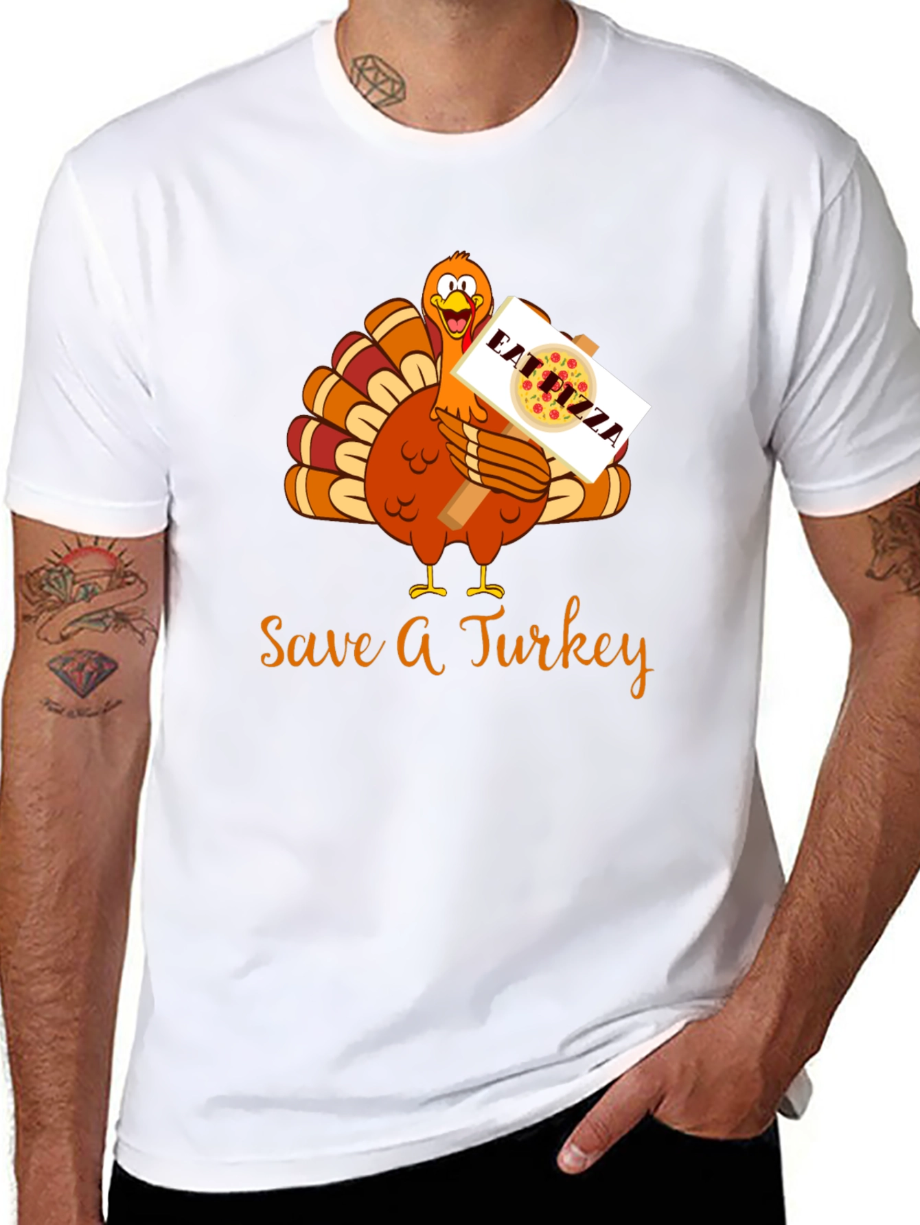 Save A Turkey Eat Pizza Thanksgiving T-Shirt